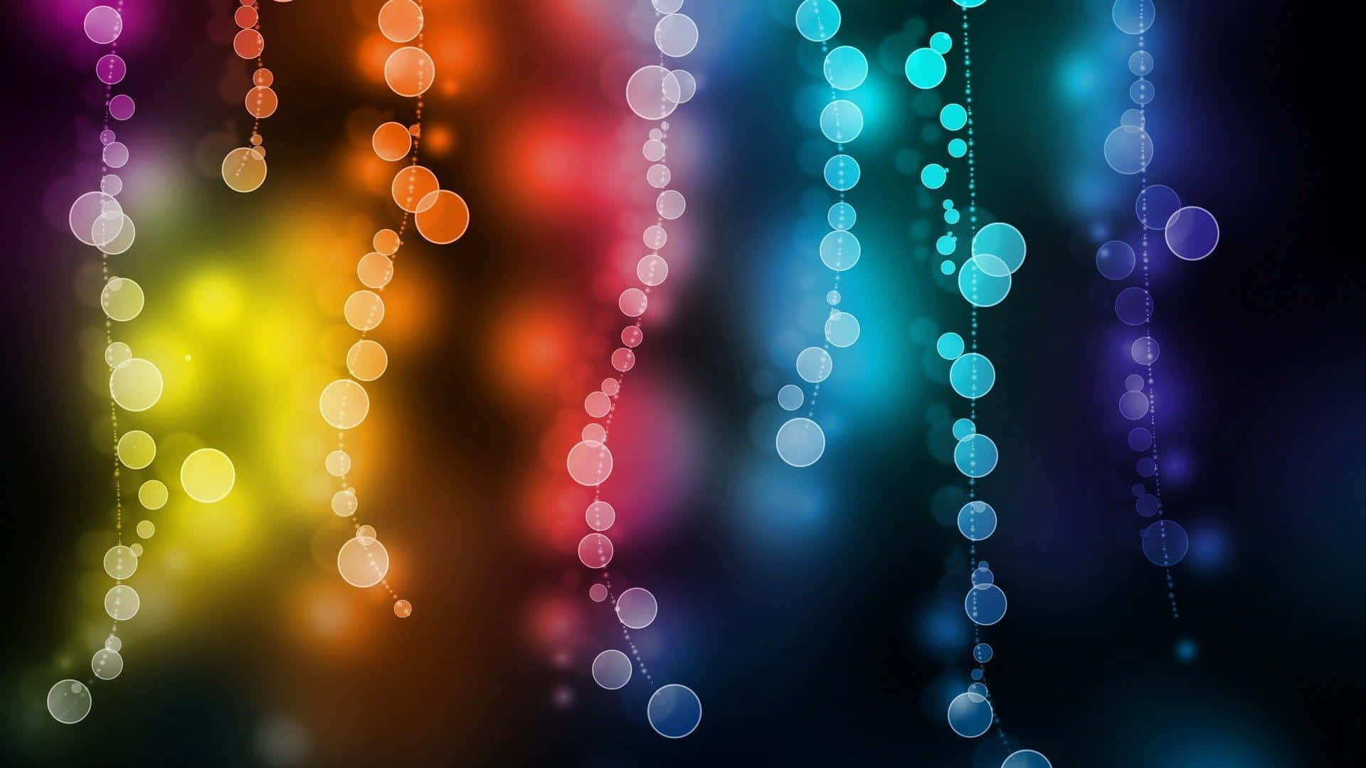 cool colored, vibrant vertical strands, glowing orbs, Full HD Desktop Wallpaper