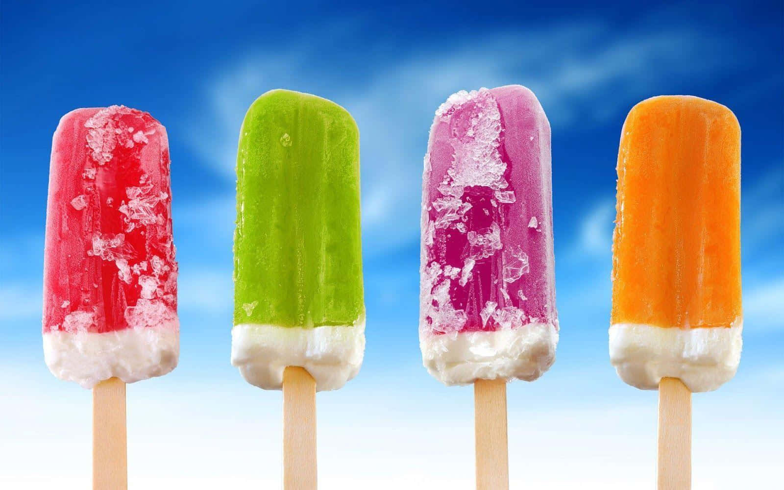 Cool Colored, popsicles, melting frosty tops, HD Desktop Wallpaper