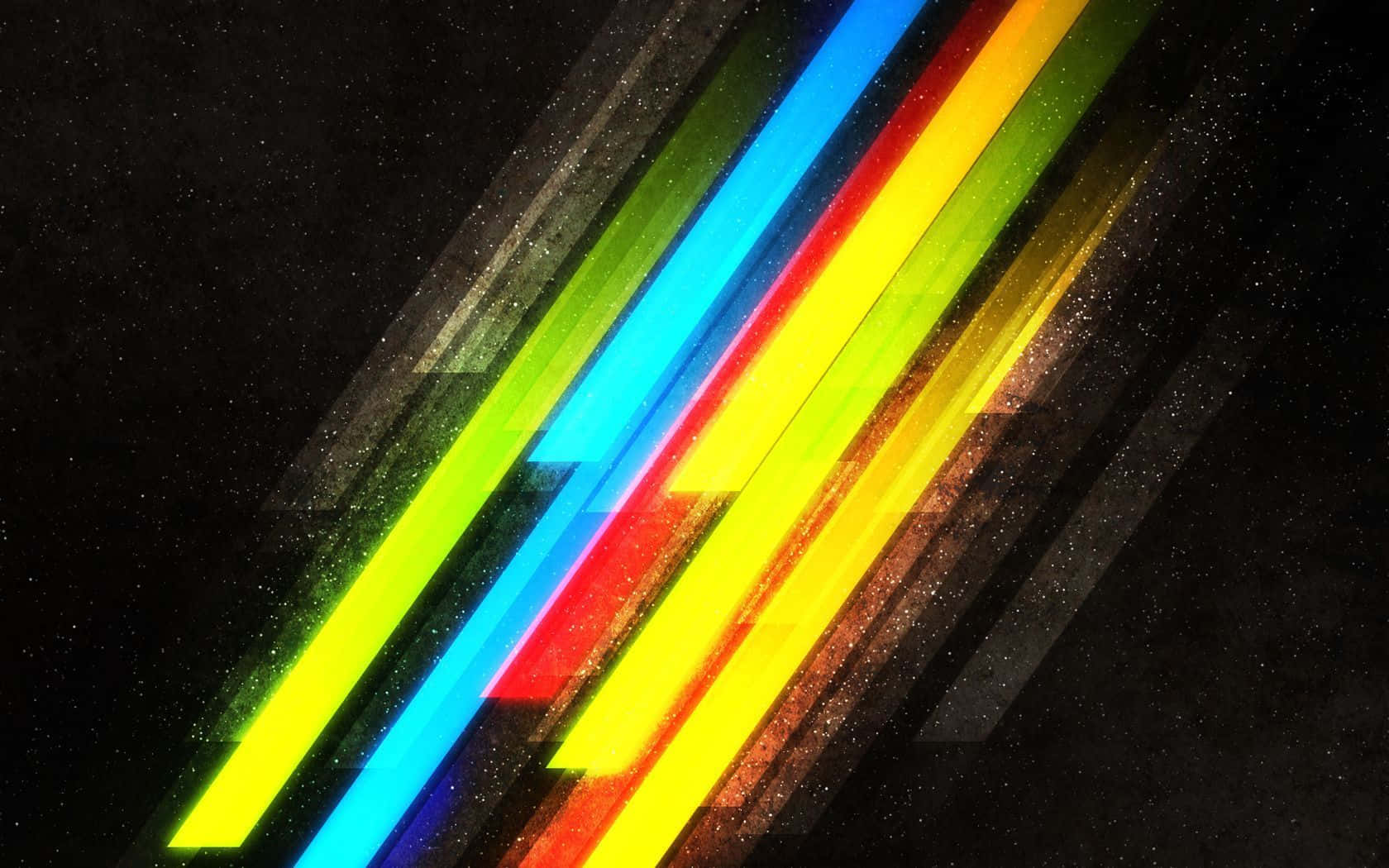 diagonal rainbow light beams, starry black void, dynamic digital abstract scene, HD Desktop Wallpaper