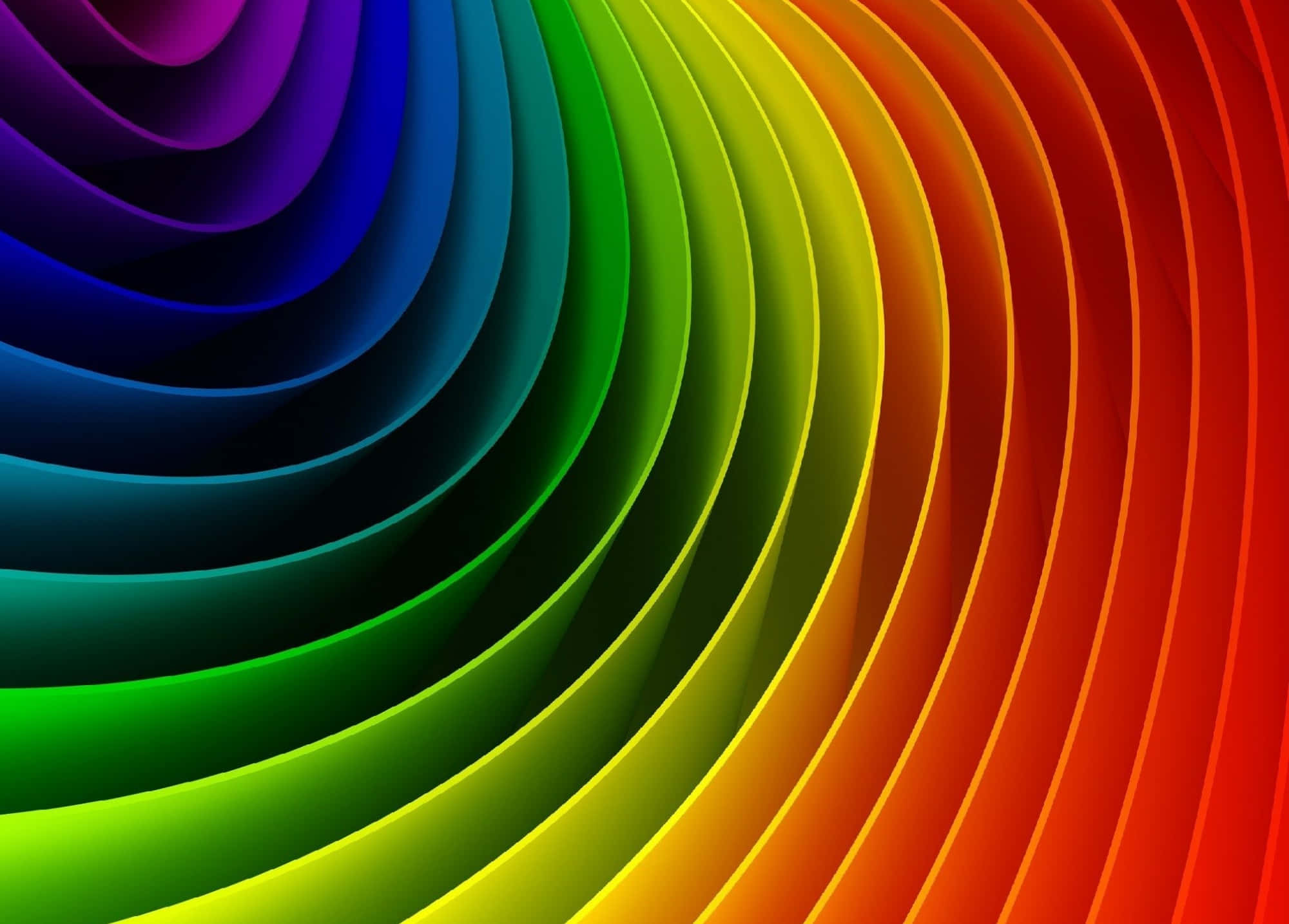 Cool Colored, rainbow-colored, curved bands, Full HD Desktop Wallpaper