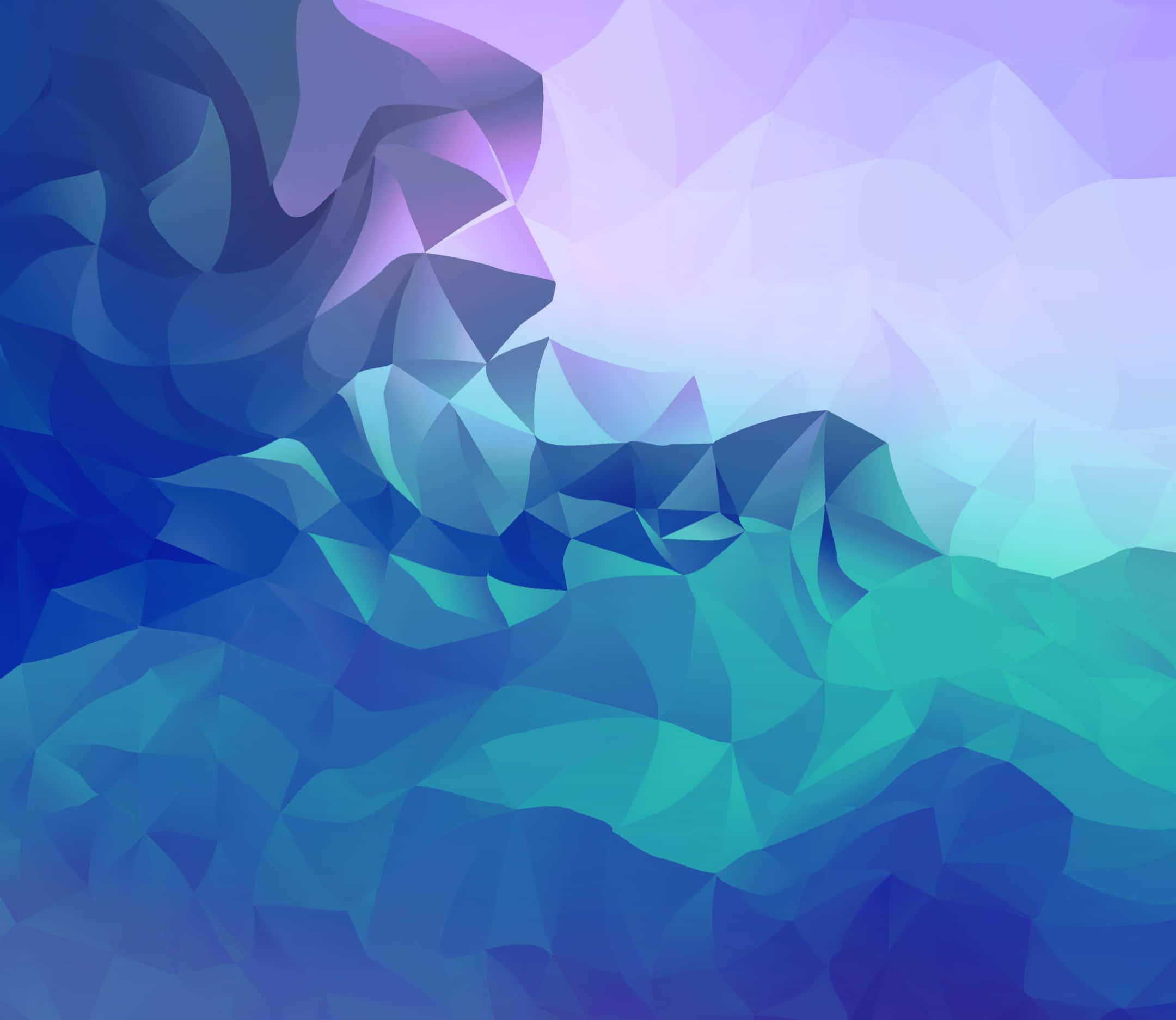 gradient blues, purples, abstract geometric waves, Full HD Desktop Wallpaper