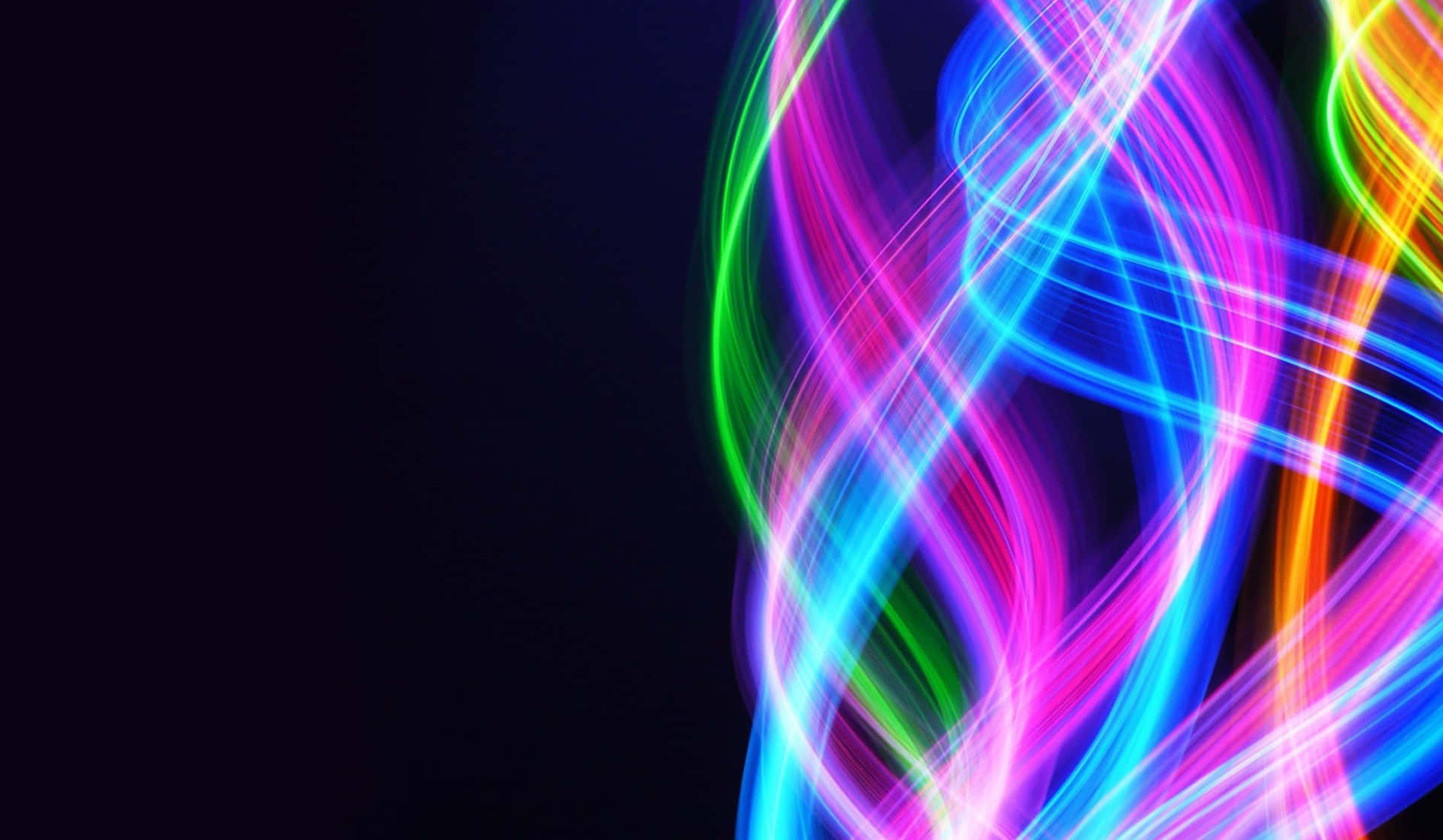 neon light trails, deep black background, futuristic energy burst, Full HD Desktop Wallpaper