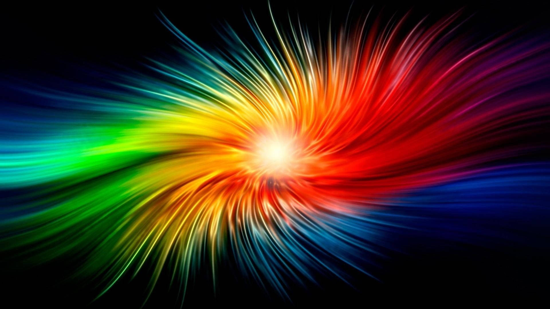 rainbow colors, bright core, black background, Full HD Desktop Wallpaper