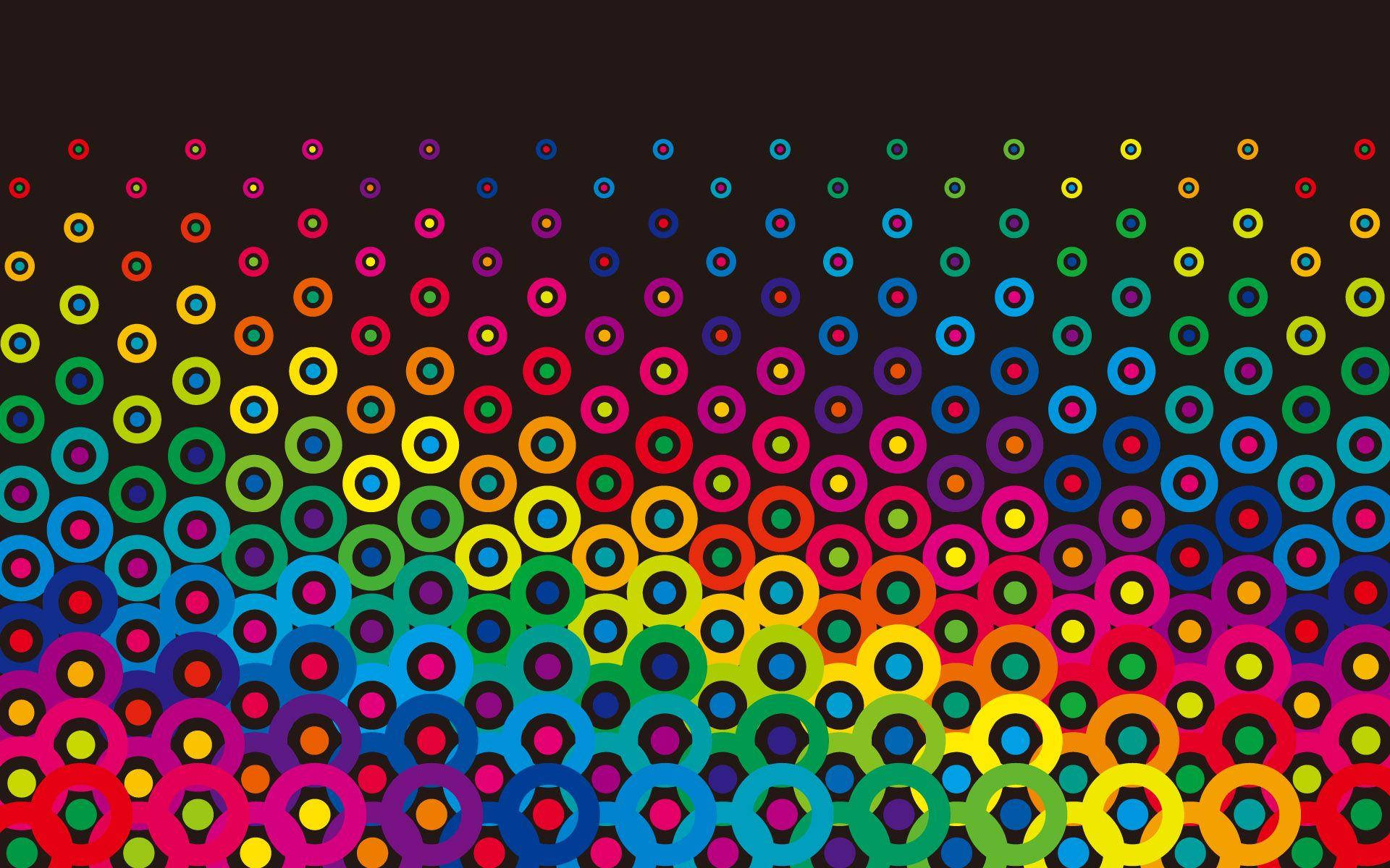 cool colorful, vibrant rainbow-colored, concentric circles, Full HD Desktop Wallpaper
