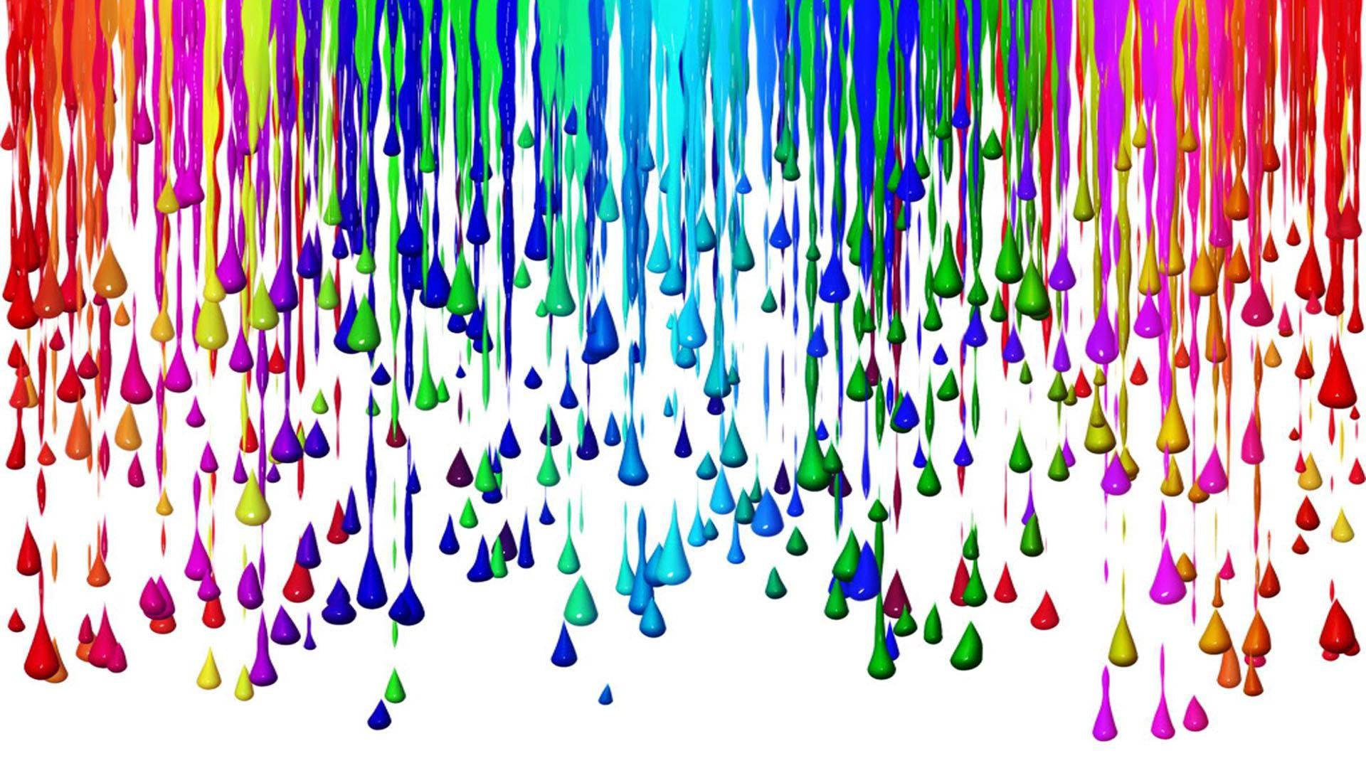 rainbow, paint drips, white background, Full HD Desktop Wallpaper