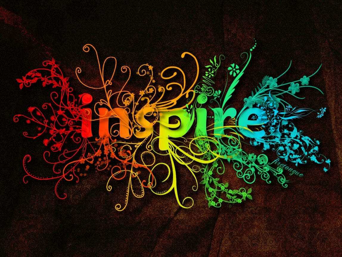 inspire, rainbow hues, swirling floral vines, SD Desktop Wallpaper