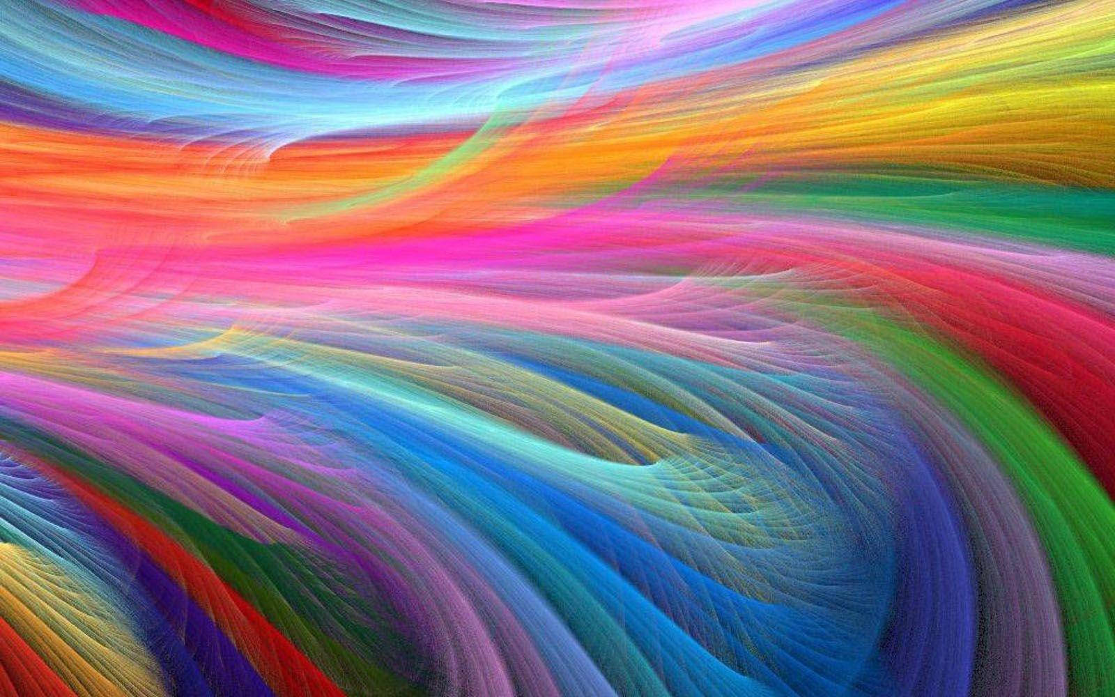 rainbow colors, swirling ribbons, abstract pattern, HD Desktop Wallpaper
