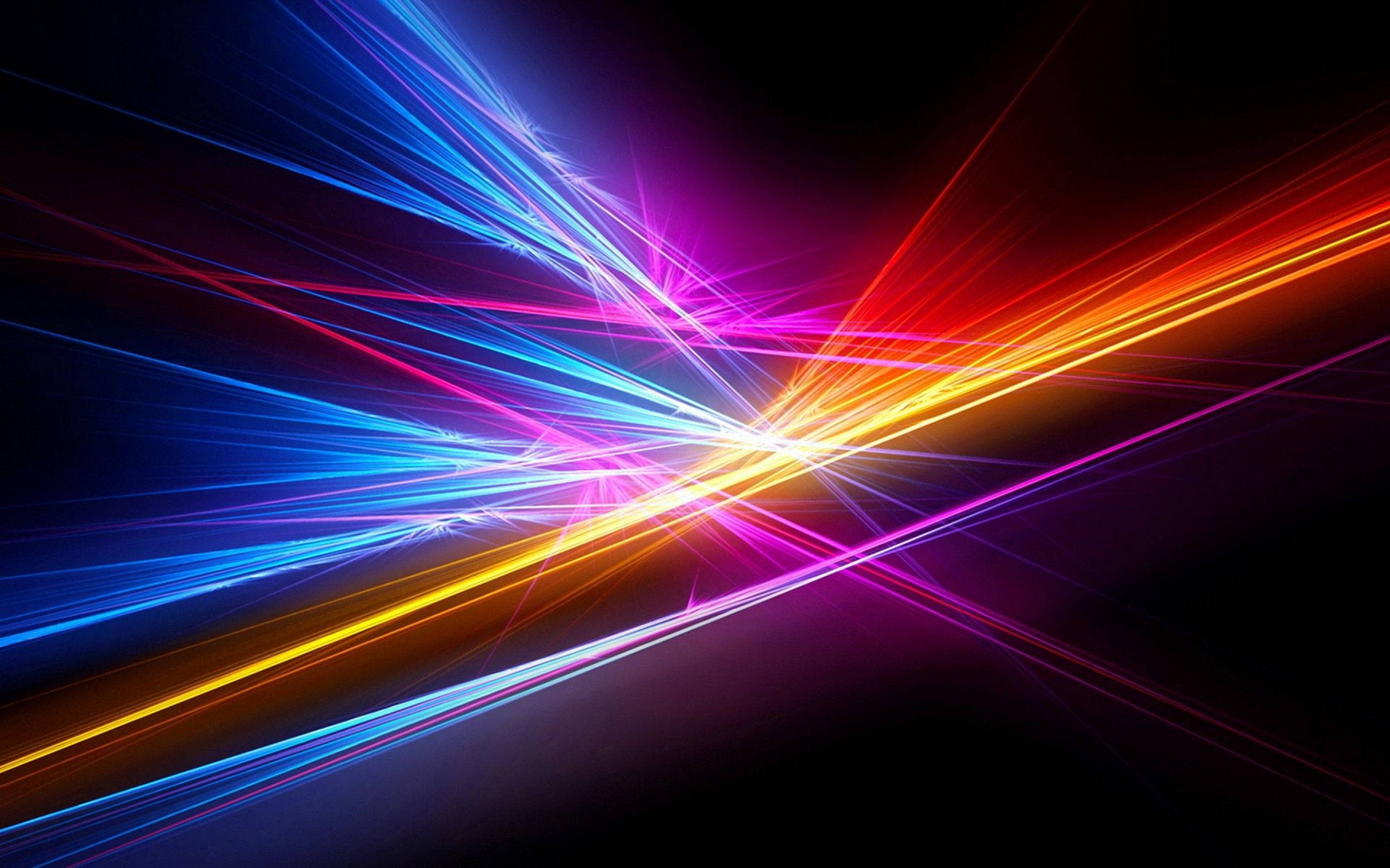 neon light streaks, blue, pink, 2K Desktop Wallpaper