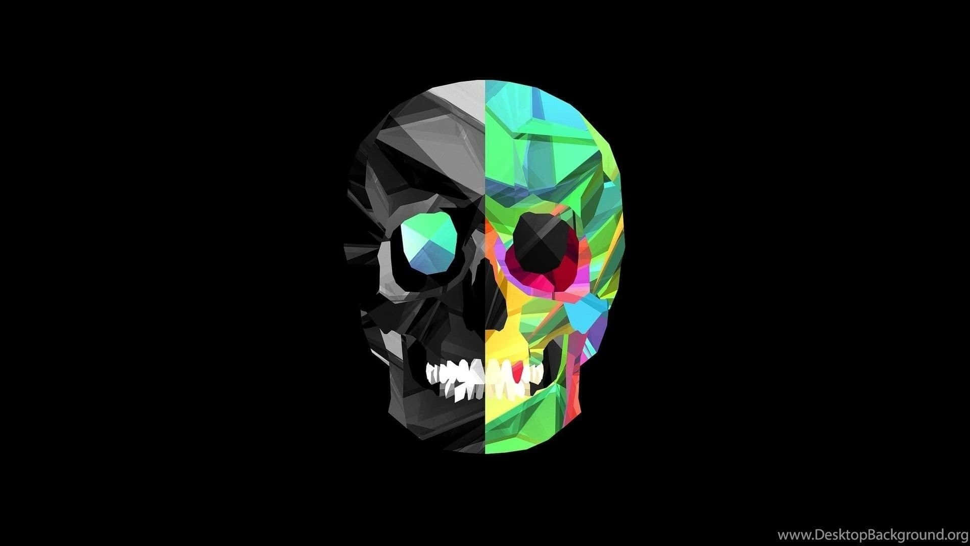 Cool Computer, monochrome geometric shards, vibrant multicolored geometric shards, Full HD Desktop Wallpaper