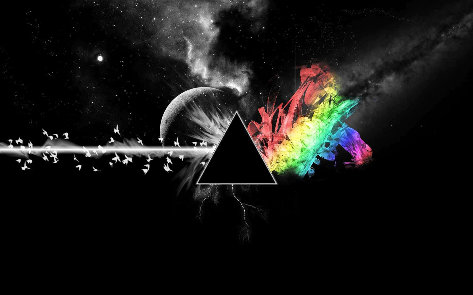 CoolComputer, black triangle, cosmic scene, Full HD Desktop Wallpaper