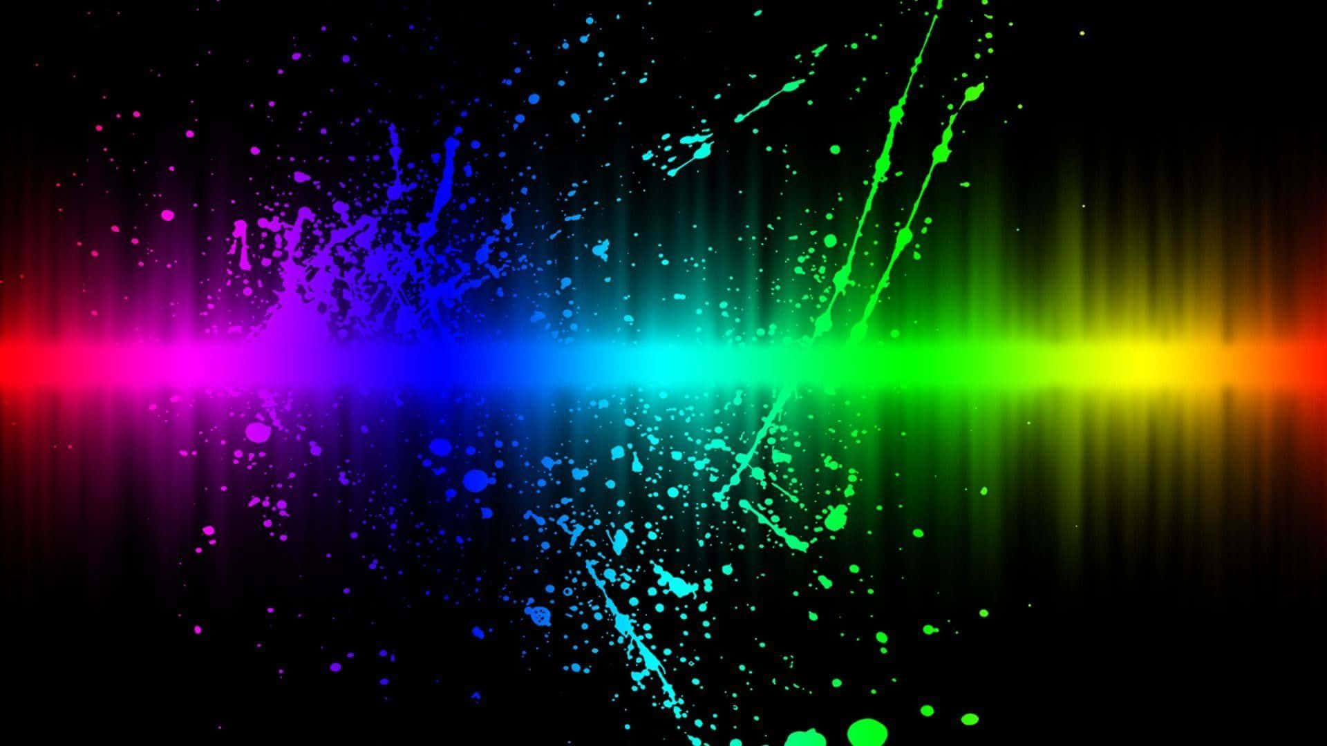 Cool Computer, rainbow light splatters, glowing streaks, Full HD Desktop Wallpaper