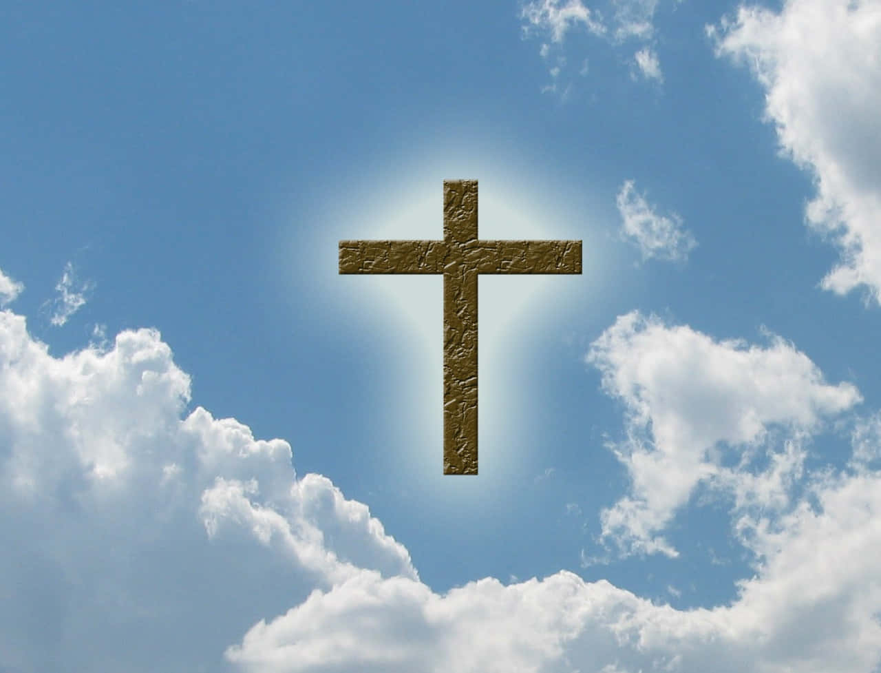 Cool Cross, golden cross, vibrant blue sky, HD Desktop Wallpaper