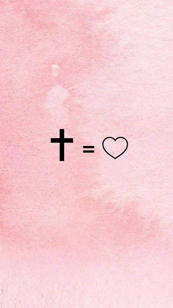 Cute Girly Cross, heart design, minimalist black cross, SD Phone Wallpaper