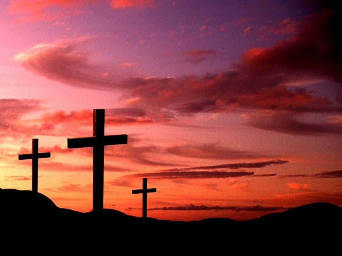 Cool Cross, sunset, swirling clouds, SD Desktop Wallpaper