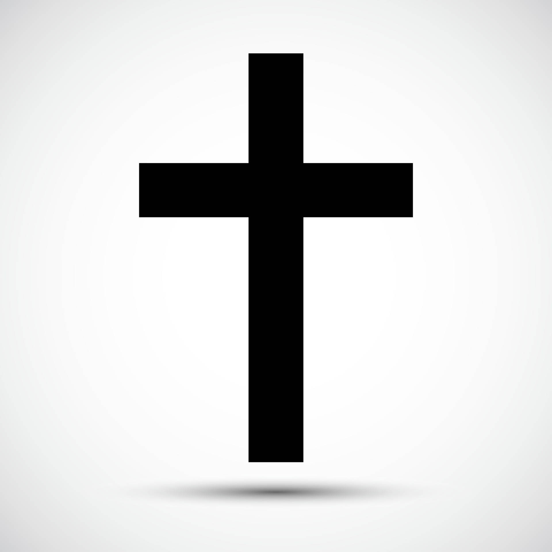 wooden christian cross, black cross, soft gradient white background, Full HD Desktop Wallpaper
