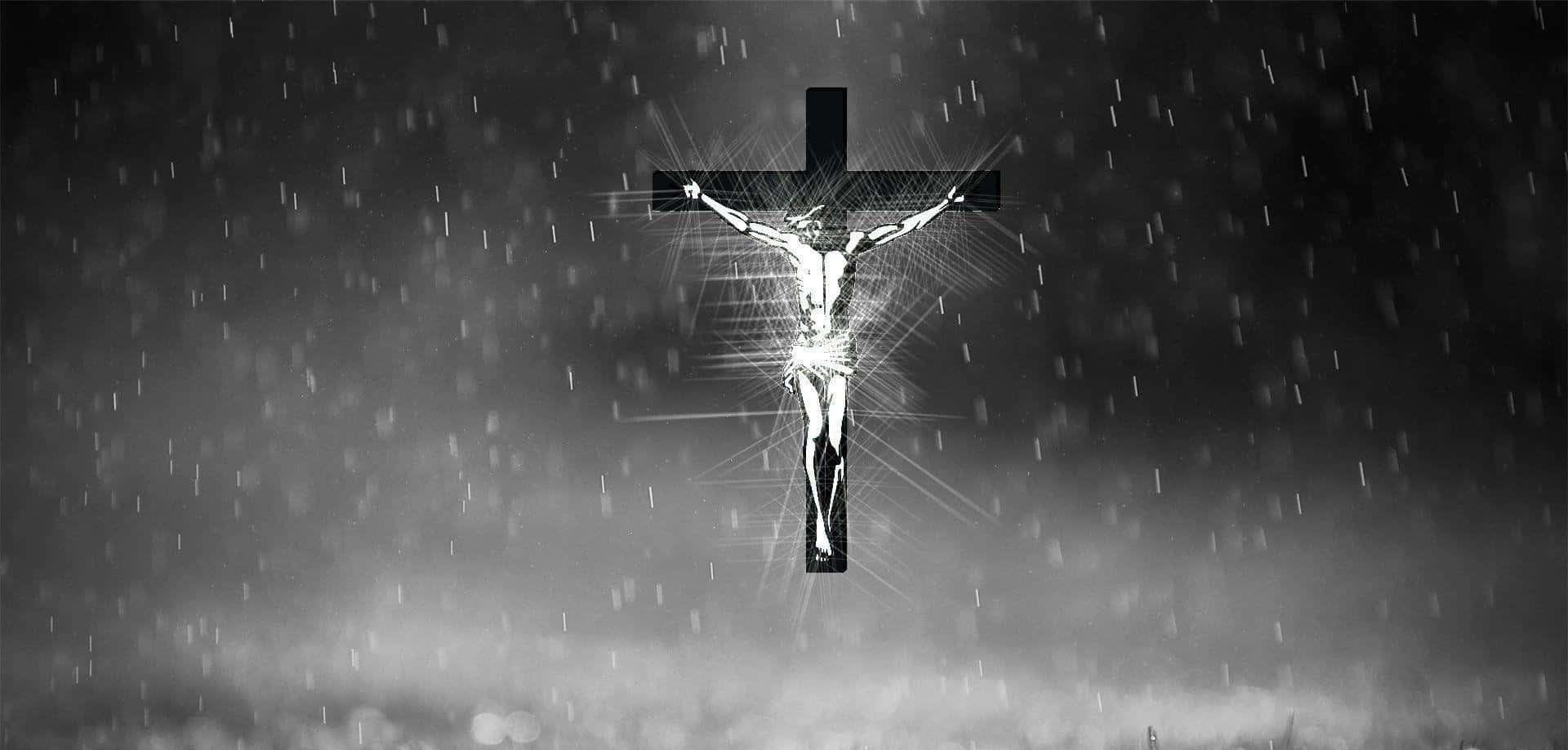 Cool Cross, glowing night sky, stormy gray sky, Full HD Desktop Wallpaper