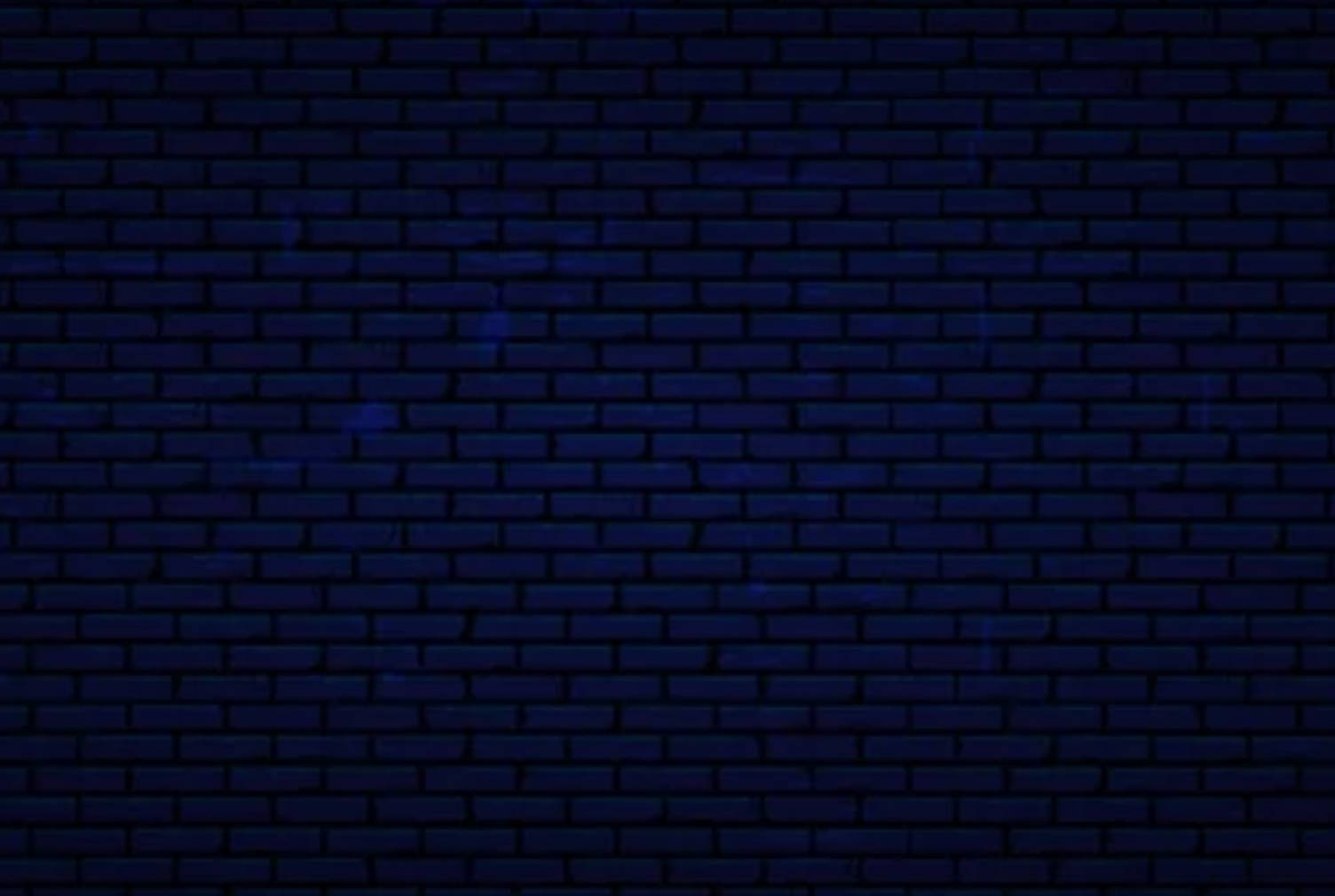 Dark blue brick wall, subtle glowing spots, faint graffiti marks, HD Desktop Wallpaper