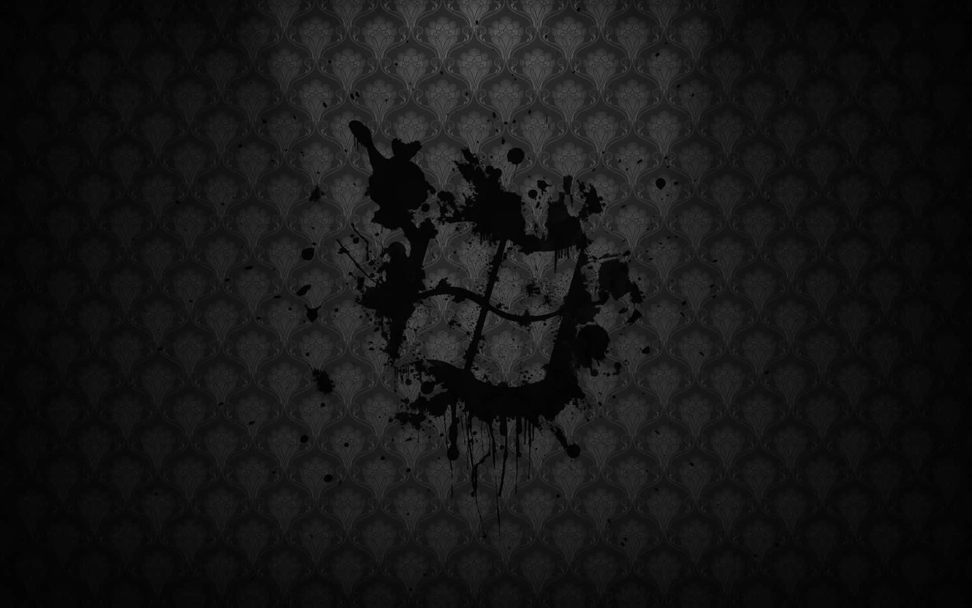 black background, dark damask wallpaper, bold black ink splatters, Full HD Desktop Wallpaper