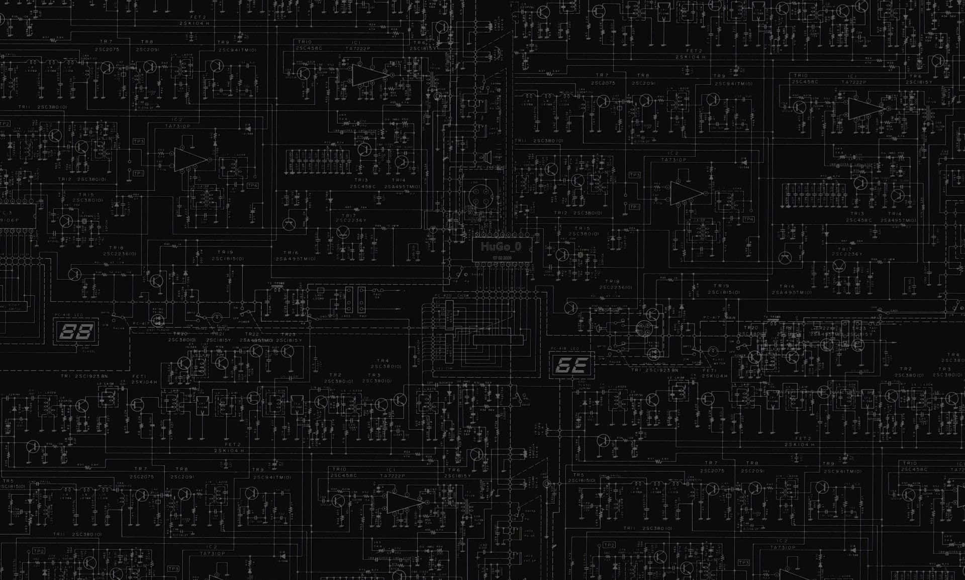white circuit board schematic pattern, black background, digital readouts, Full HD Desktop Wallpaper