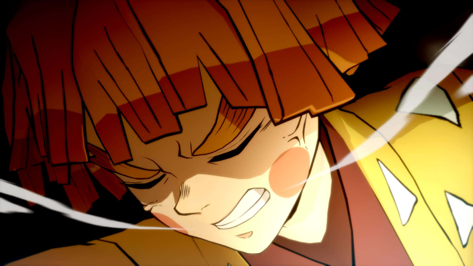 Demon Slayer, orange hair, dynamic close-up, Full HD Desktop Wallpaper