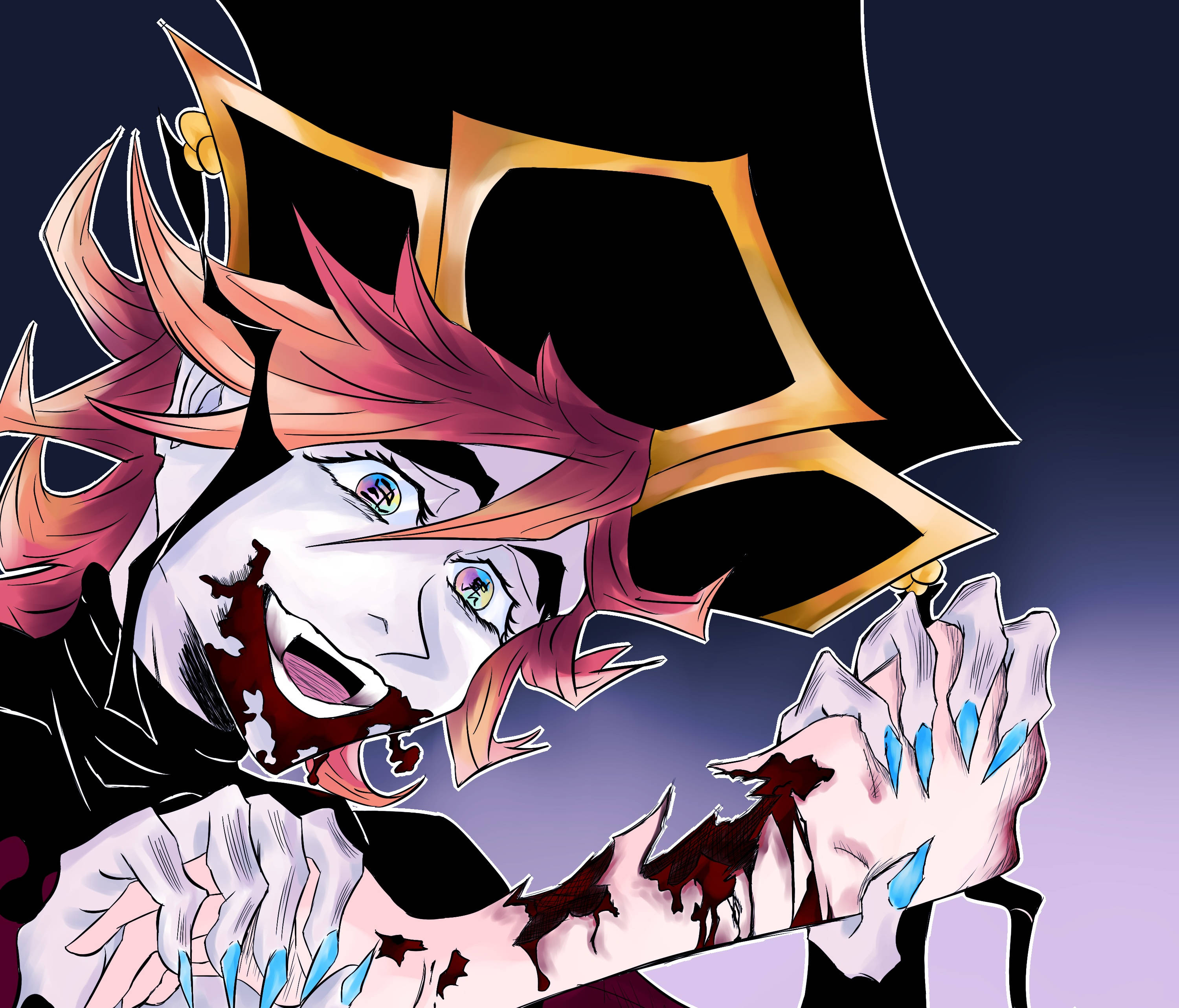 Cool Demon Slayer, pink hair, golden crown, 2K Desktop Wallpaper
