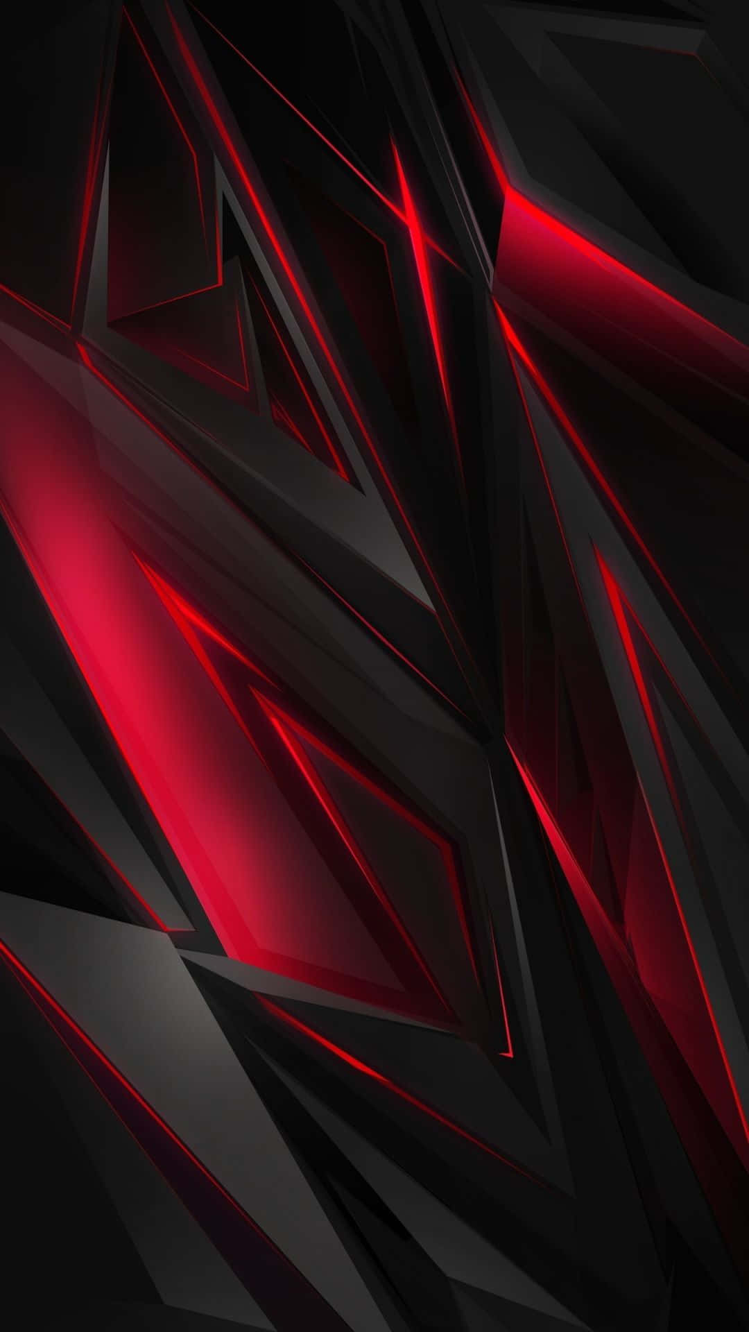 Cool Design iPhone, vibrant red neon lines, sleek black geometric abstract pattern, Full HD Phone Wallpaper