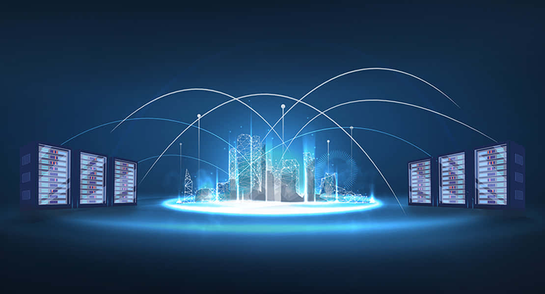 Coherent Optical Transmission, blue light, data streams, SD Desktop Wallpaper