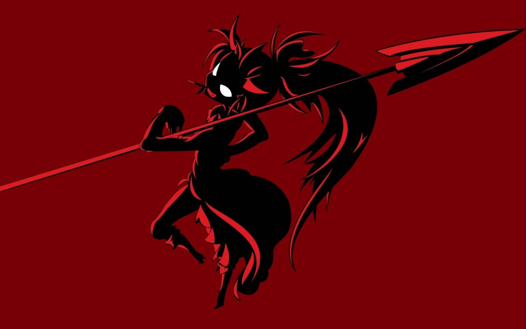 Cool Devil, red arrow, glowing white eyes, HD Desktop Wallpaper