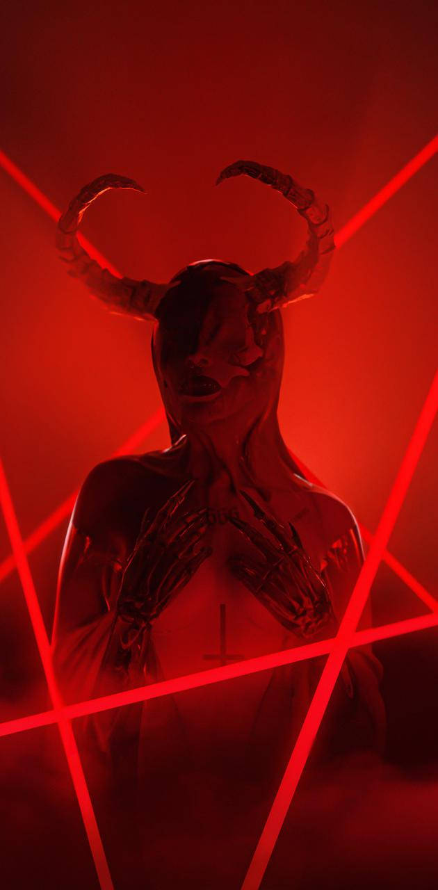 Cool Devil, neon red, demonic figure, HD Phone Wallpaper