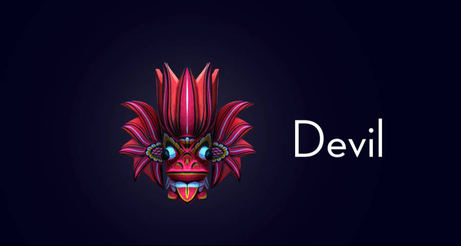 Cool Devil, bizarre fish, red and pink spikes, SD Desktop Wallpaper