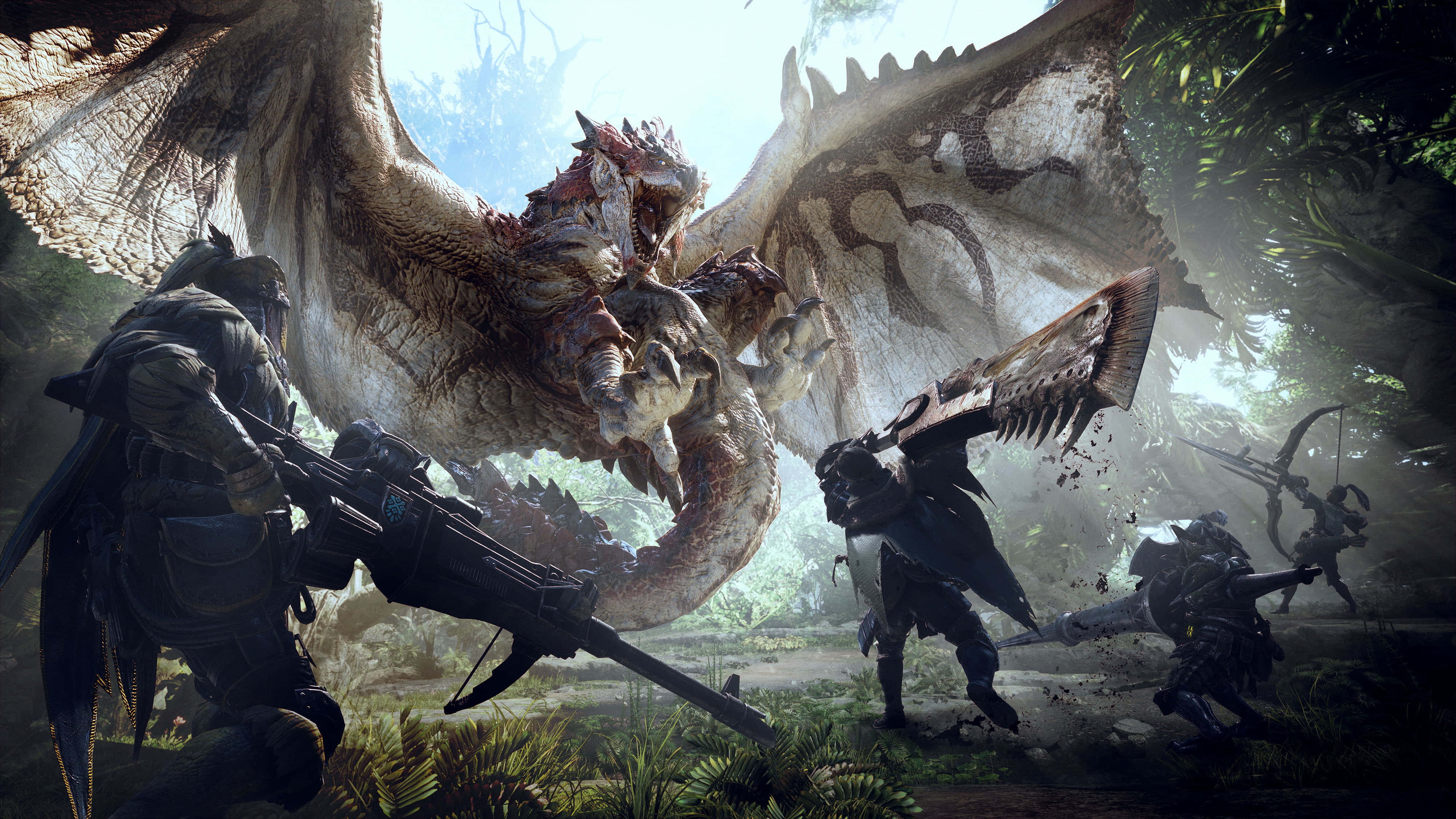 Cool Dinosaur, massive winged beast, dense jungle, 4K Desktop Wallpaper