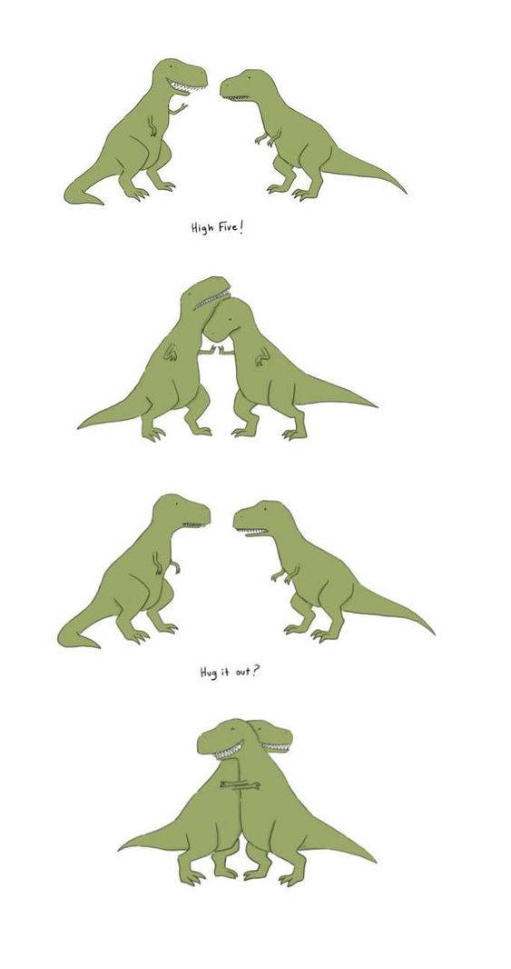 cartoon dinosaur, green cartoon T-Rexes, four panels, SD Phone Wallpaper