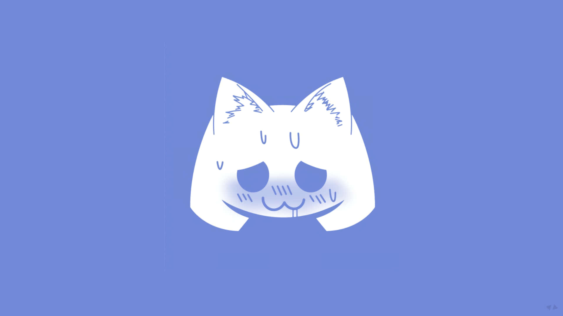 Cool Discord, cat ears, minimalist white cartoon cat face, Full HD Desktop Wallpaper