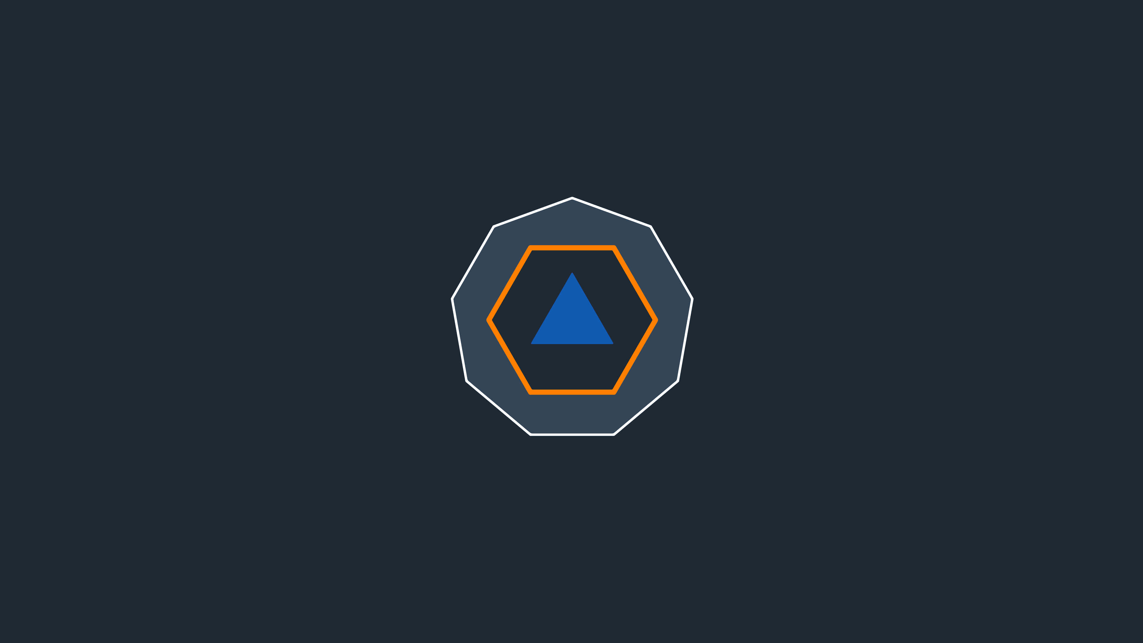 Cool Discord, blue triangle, orange hexagon, 4K Desktop Wallpaper