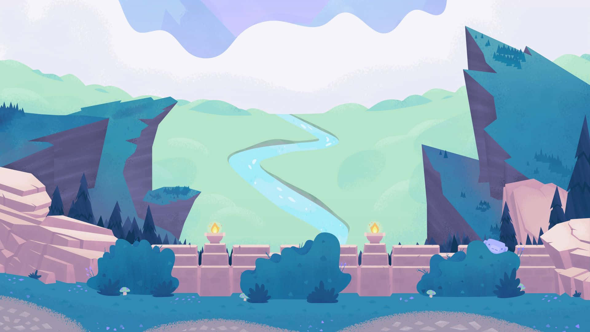 Discord, valley, river, Full HD Desktop Wallpaper