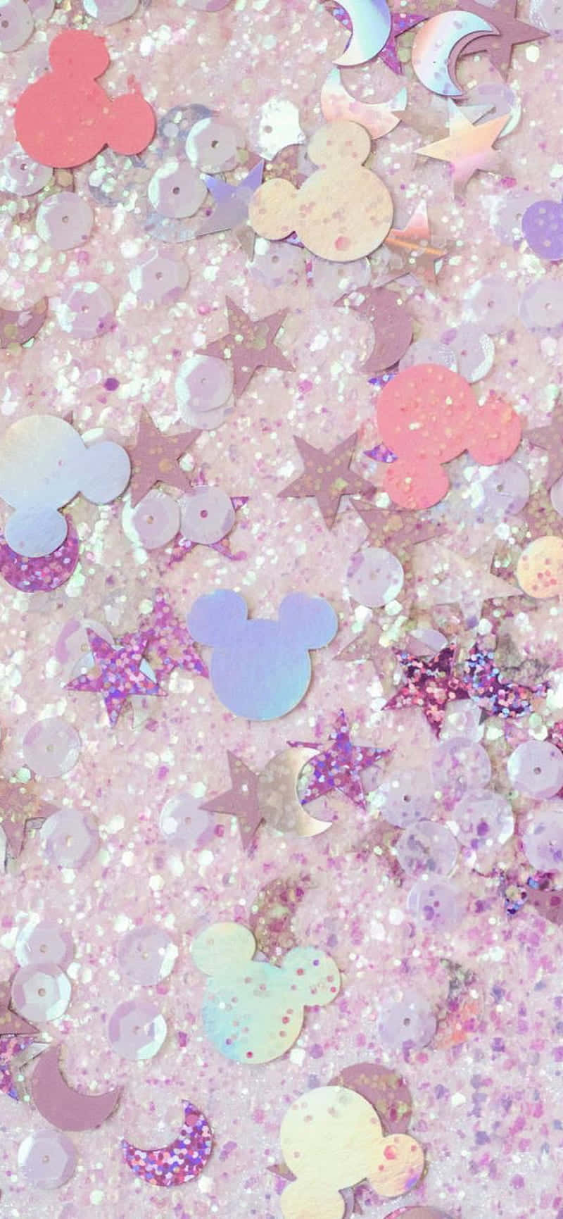 pastel disney, holographic Mickey Mouse heads, stars, HD Phone Wallpaper
