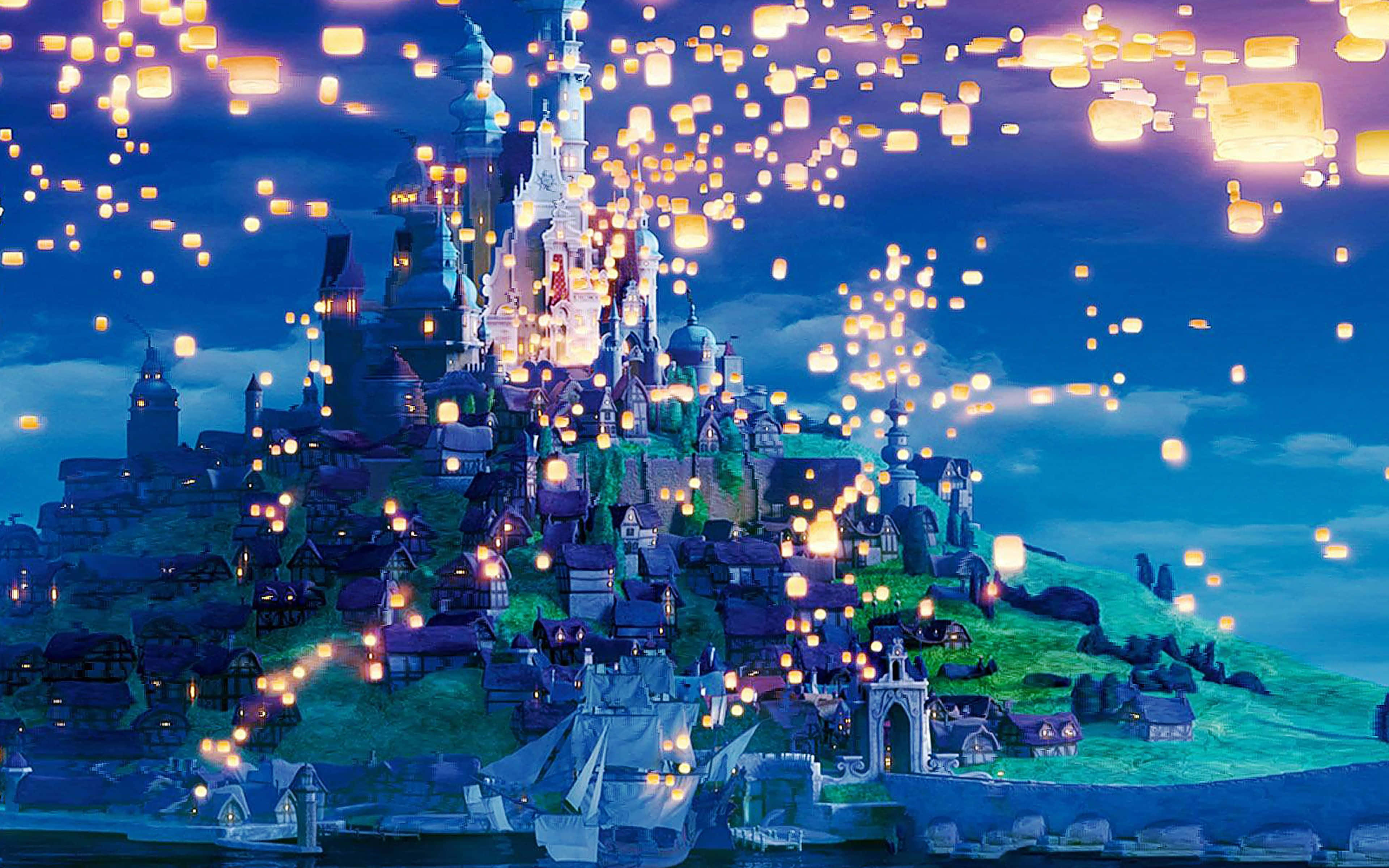 Disney, 4K, castle town, 4K Desktop Wallpaper