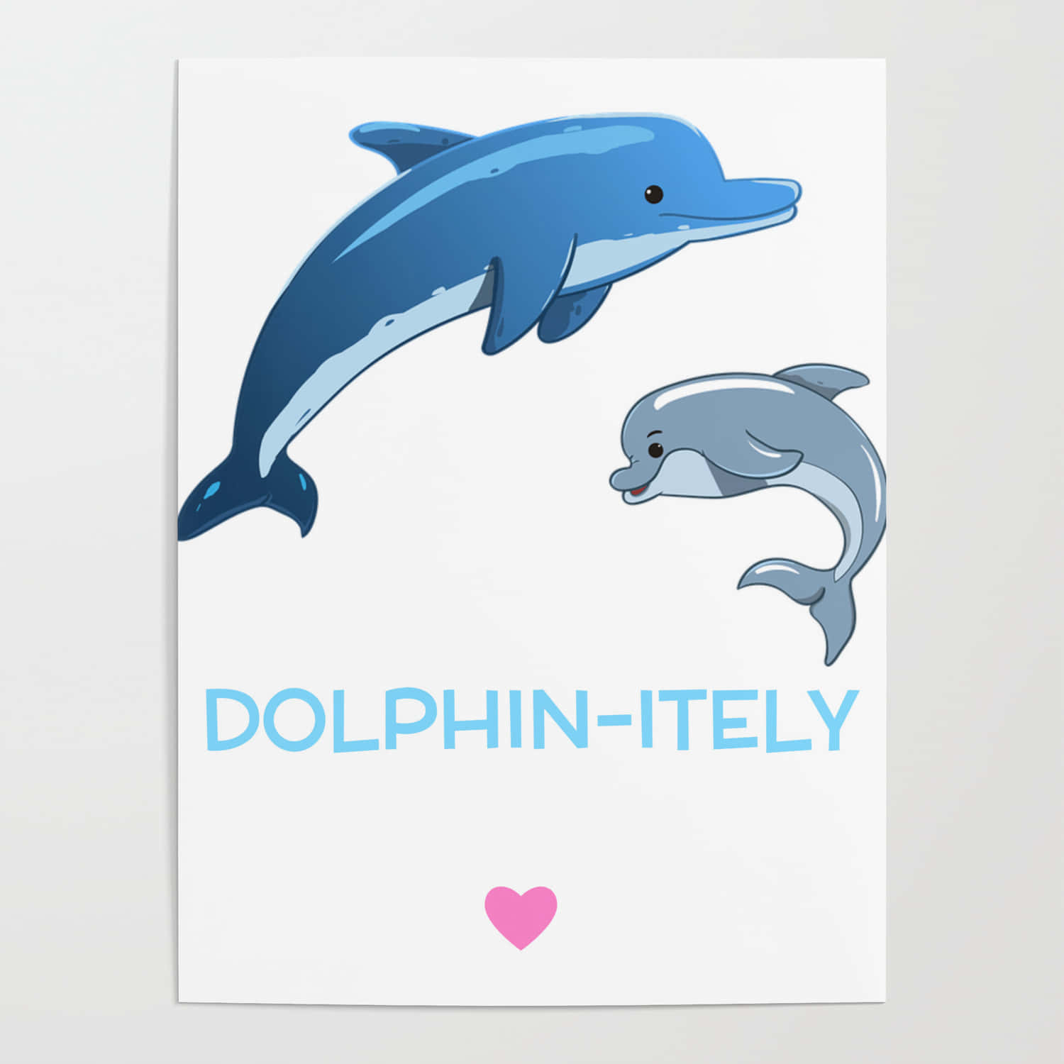 Cute Dolphin Dolphinitely, blue, gray, HD Desktop Wallpaper