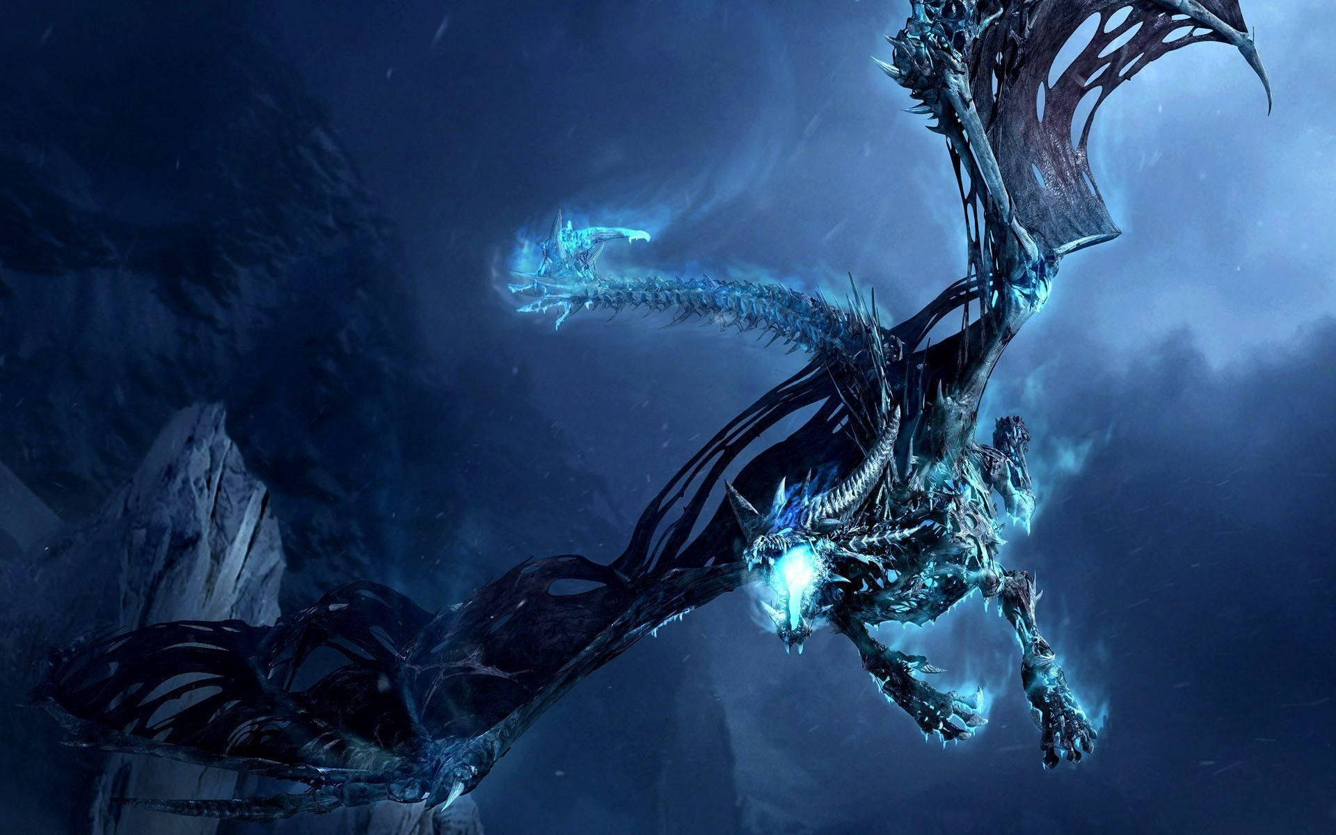 Cool Dragon, blue flame, ice dragon, Full HD Desktop Wallpaper