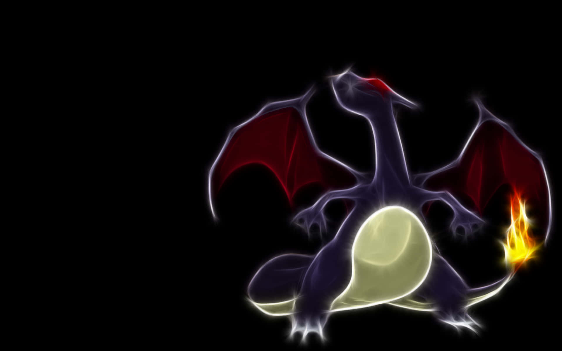 glowing dragon, red wings, fiery tail, Full HD Desktop Wallpaper