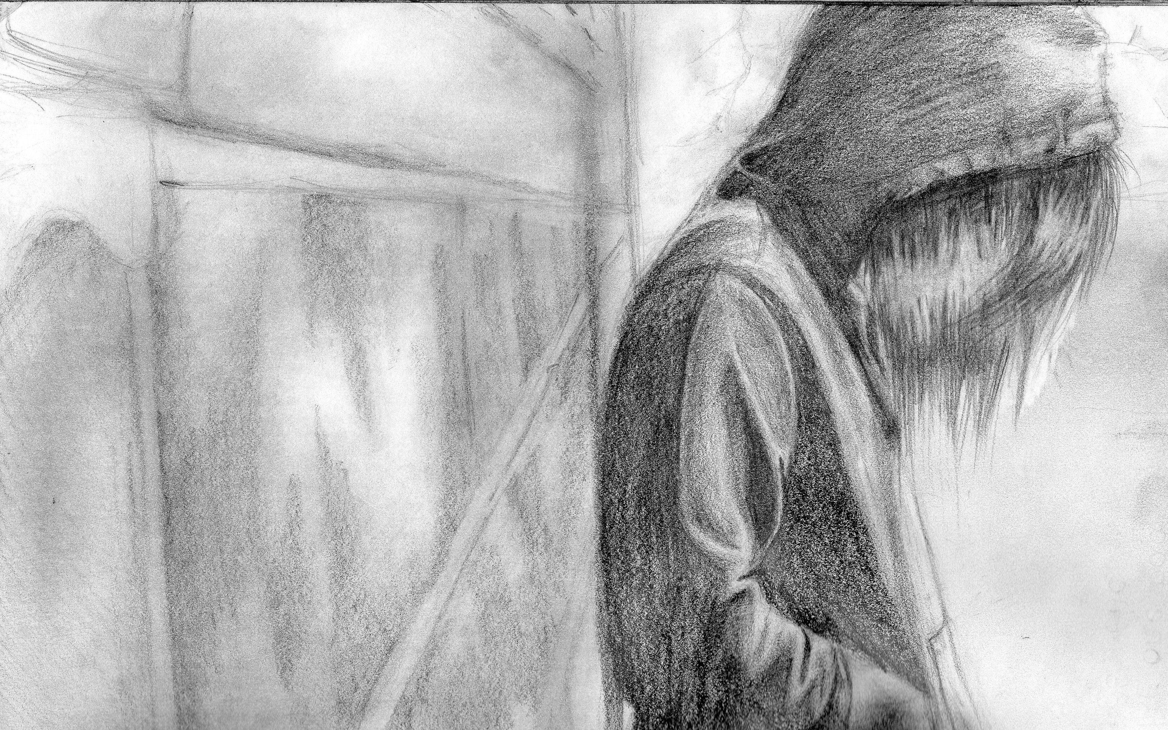 emo, hoodie, long hair, 4K Desktop Wallpaper