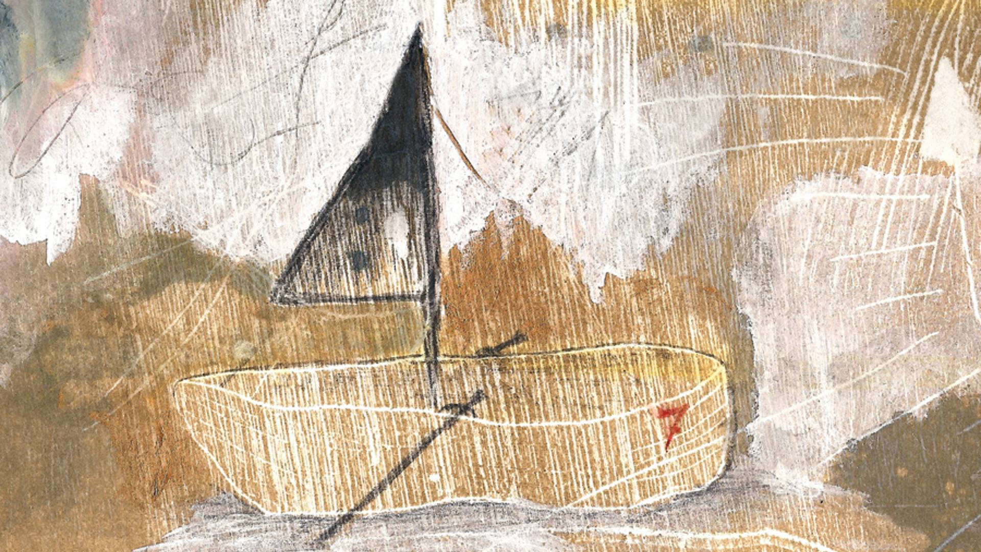 Cool Drawing, etched boat, sailboat, Full HD Desktop Wallpaper