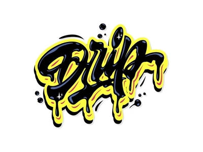 Cool Drip Text, black, yellow, SD Desktop Wallpaper
