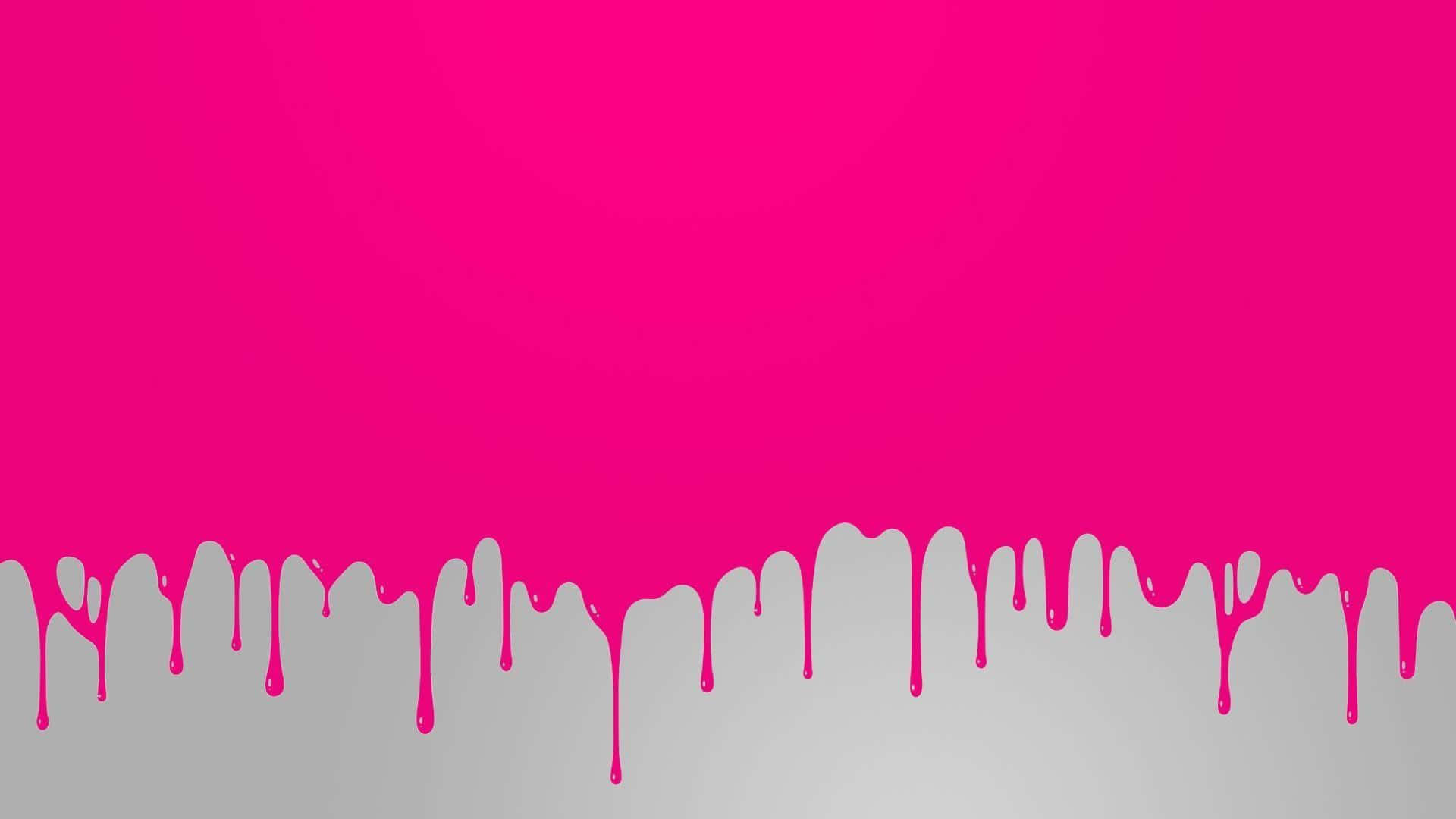Pink Paint Drip, vibrant pink, clean gray background, Full HD Desktop Wallpaper