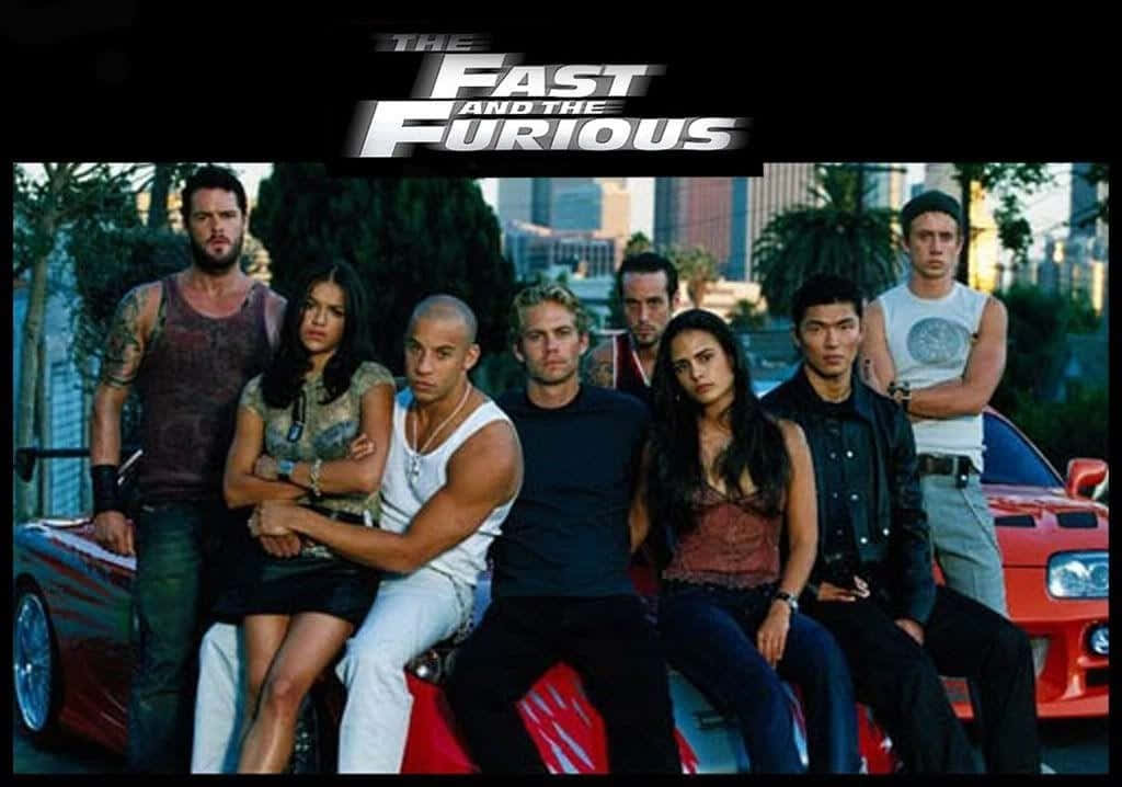 Fast and the Furious, red sports car, city backdrop, SD Desktop Wallpaper