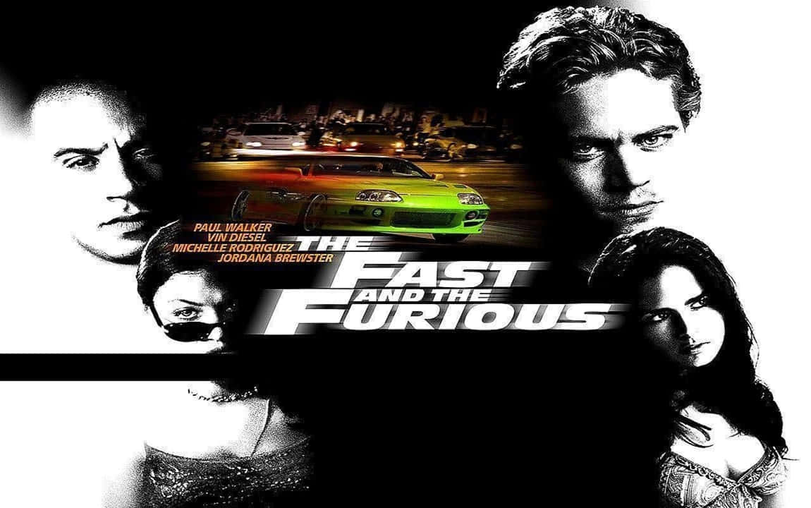 Fast and Furious, glowing green sports car, neon-lit city, SD Desktop Wallpaper