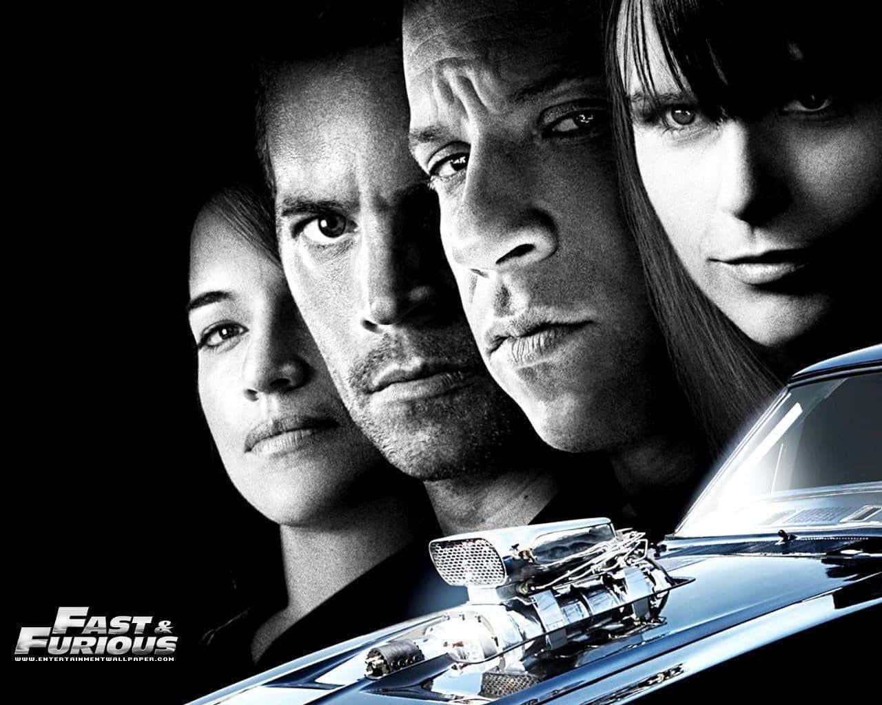 Cool Fast And Furious, muscle car, black and white, HD Desktop Wallpaper