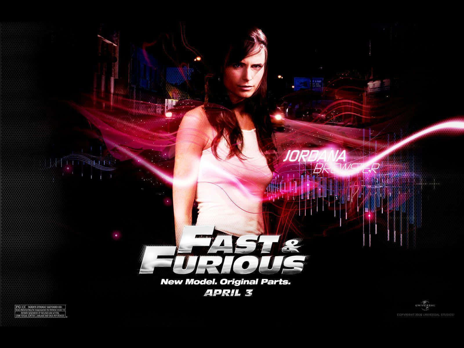 Fast and Furious, neon-lit cityscape, glowing pink energy streaks, HD Desktop Wallpaper