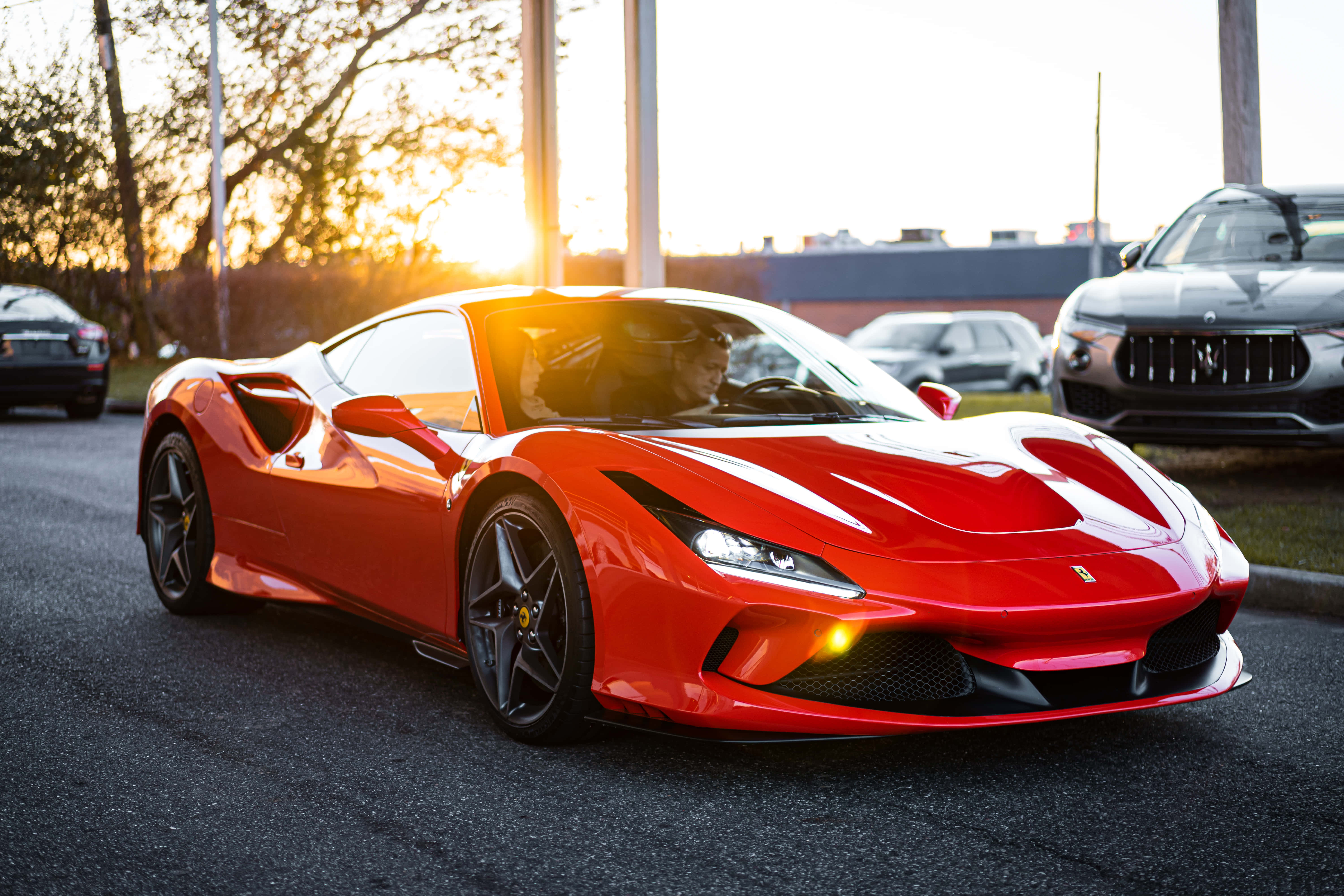 Ferrari, red, sports car, 5K Desktop Wallpaper