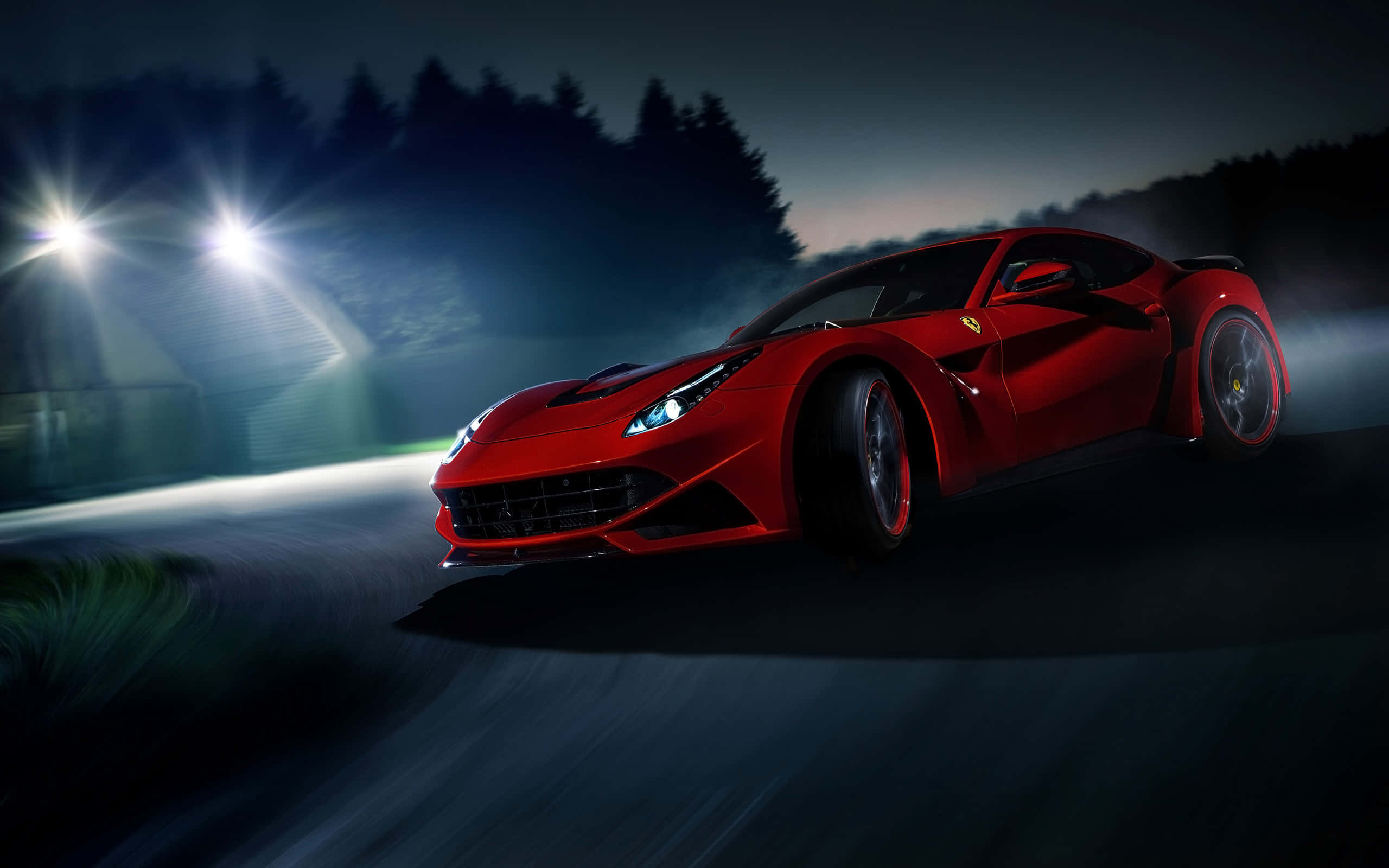 Ferrari, red, sports car, 2K Desktop Wallpaper